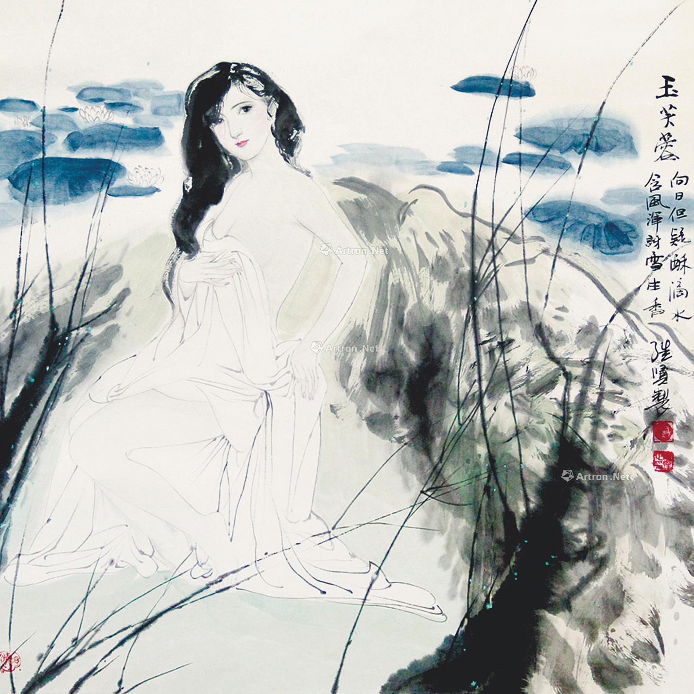 0028 玉芙蓉 镜片 设色纸本