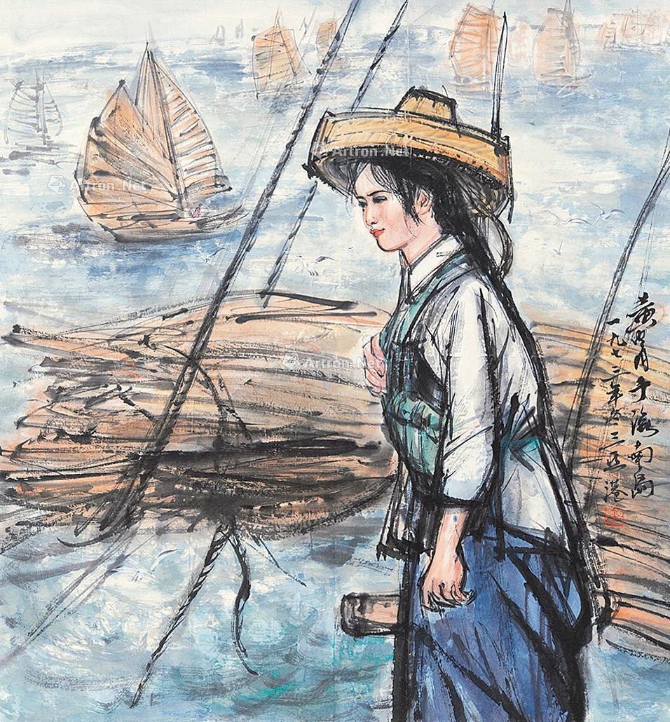 珠海渔女绘画图片