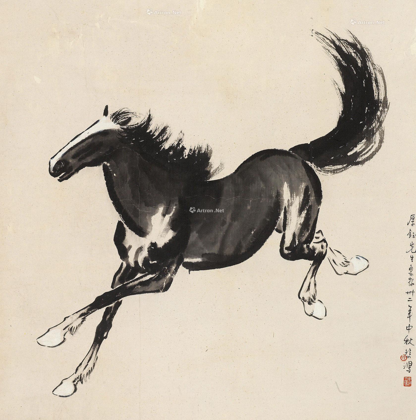 0491 骏马图 立轴 纸本