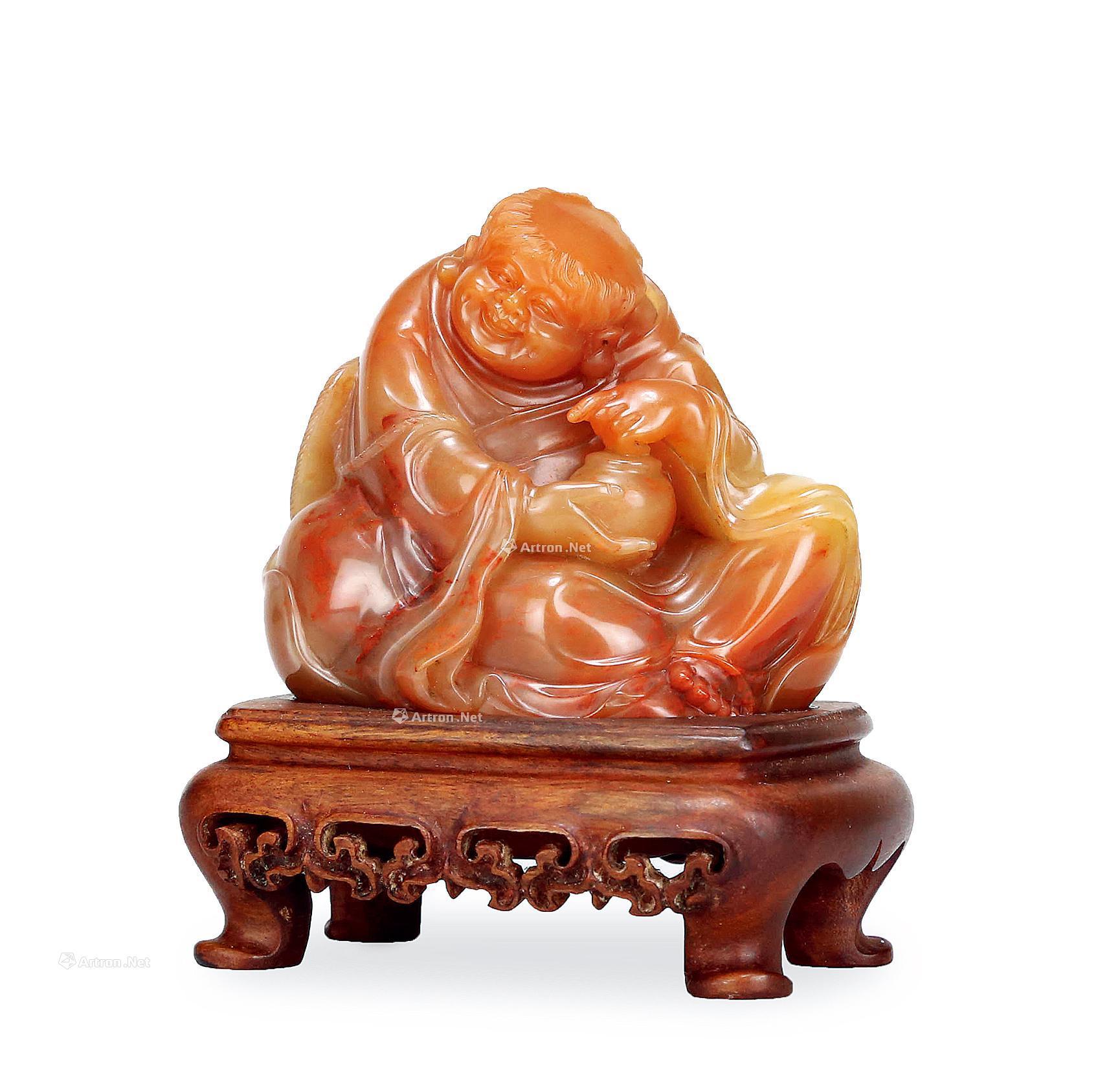 0259林东巴林石人物雕刻摆件