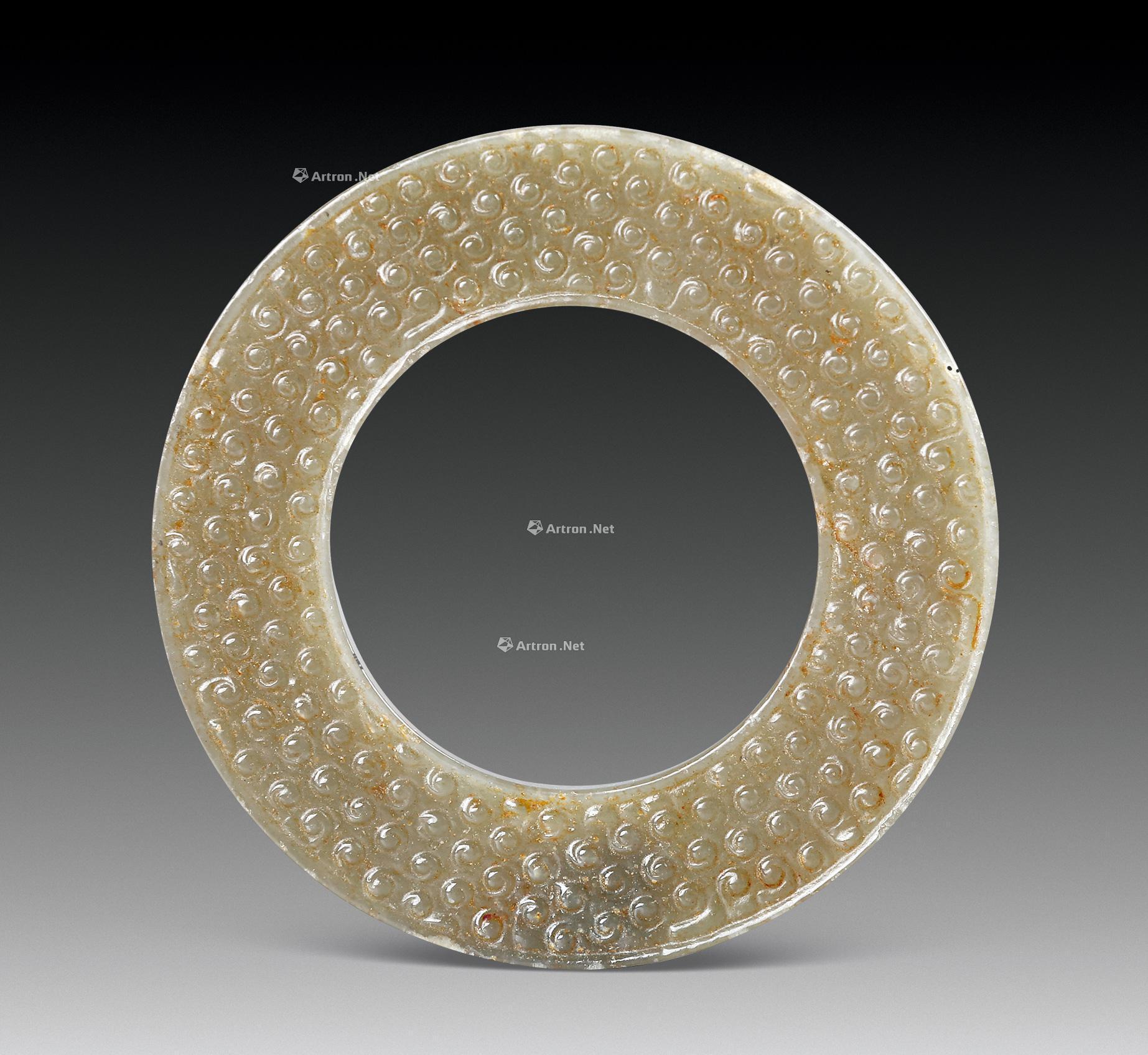 0559 战国 青玉谷纹玉瑗 (一件)