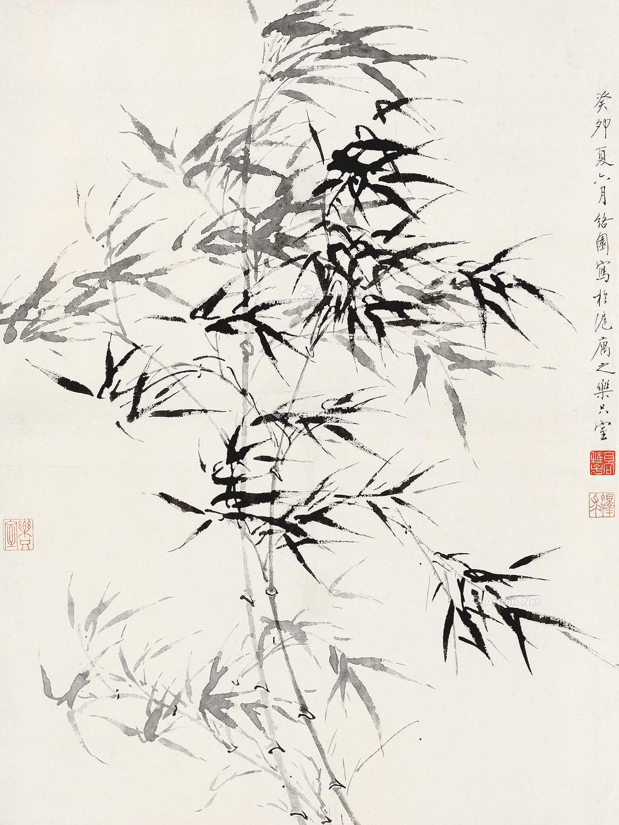 【癸卯(1963年)作 风竹 立轴 水墨纸本】拍卖品_图片_价格_鉴赏_绘画