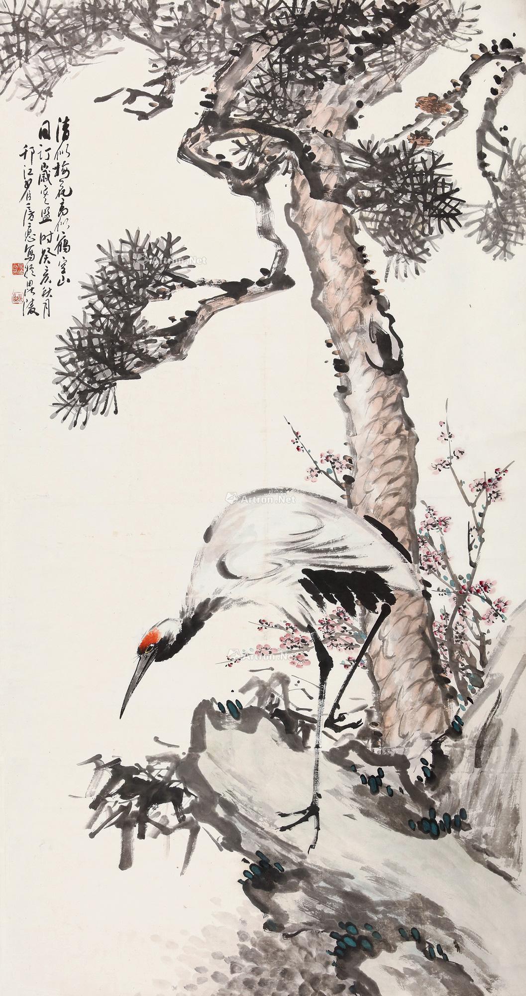 【1923年作 松鹤图 轴 设色纸本】拍卖品_图片_价格_鉴赏_绘画_雅昌艺术品拍卖网