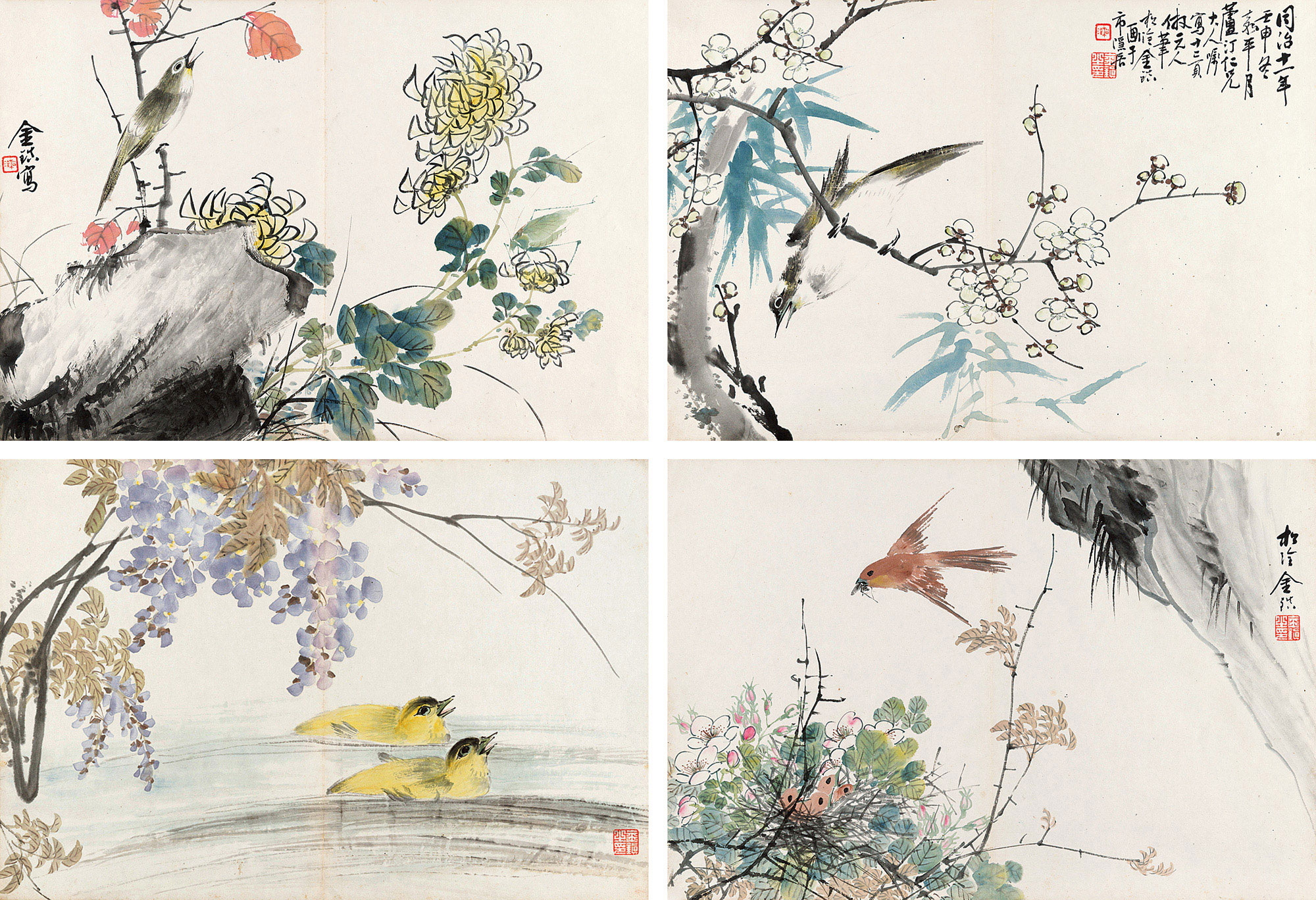 0790壬申1872年作花鸟册册页纸本