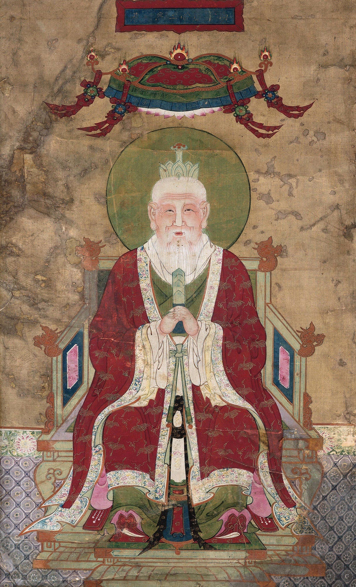 1367太上老君像镜心绢本