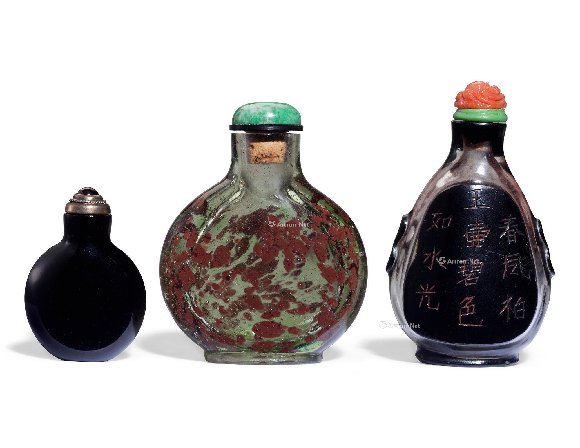 【1740-1880年 玻璃鼻烟壶 (三件)】拍卖品_图片_价格_鉴赏_料器类
