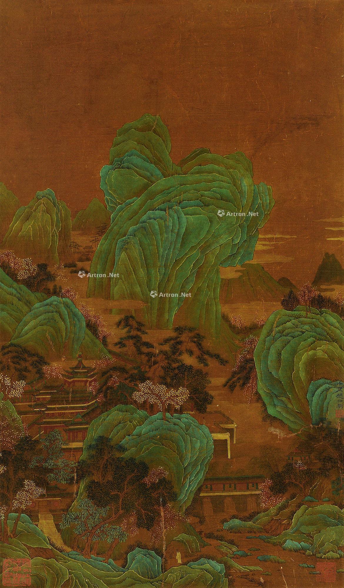 【仙山楼阁 立轴 设色绢本】拍卖品_图片_价格_鉴赏_绘画_雅昌艺术品拍卖网