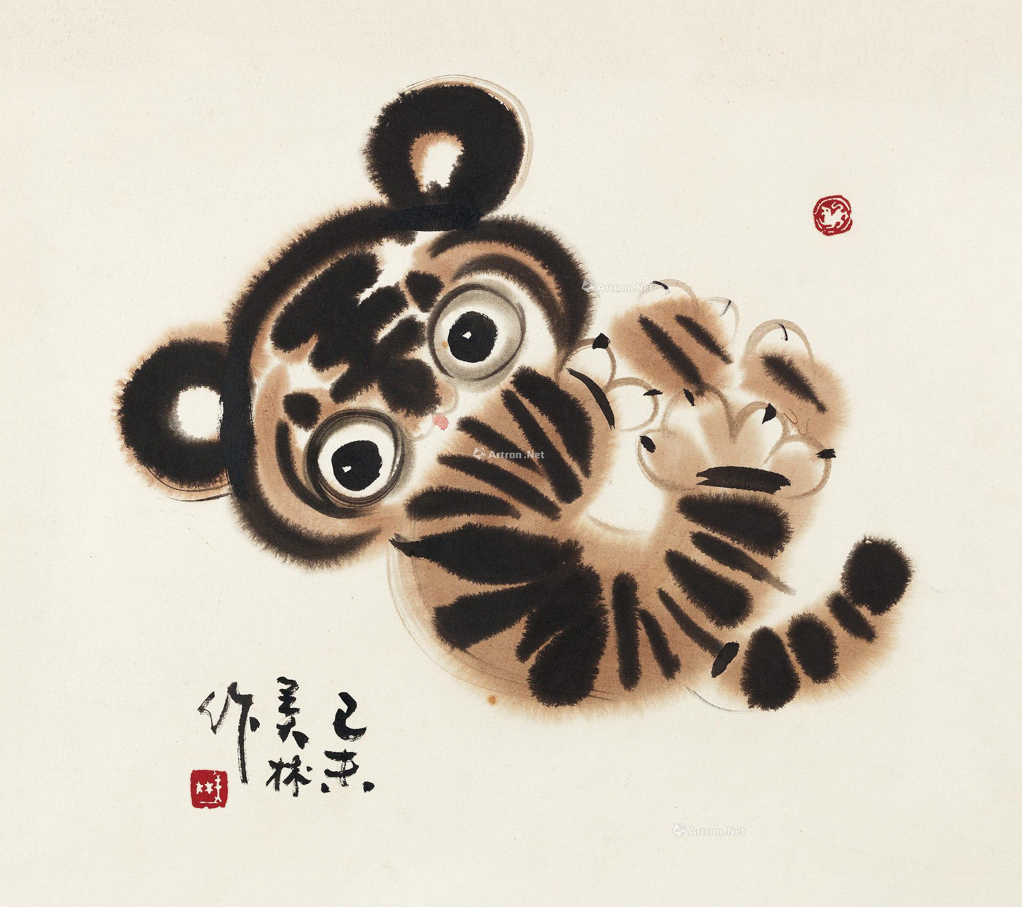 0118 1979年作 虎 镜心 设色纸本