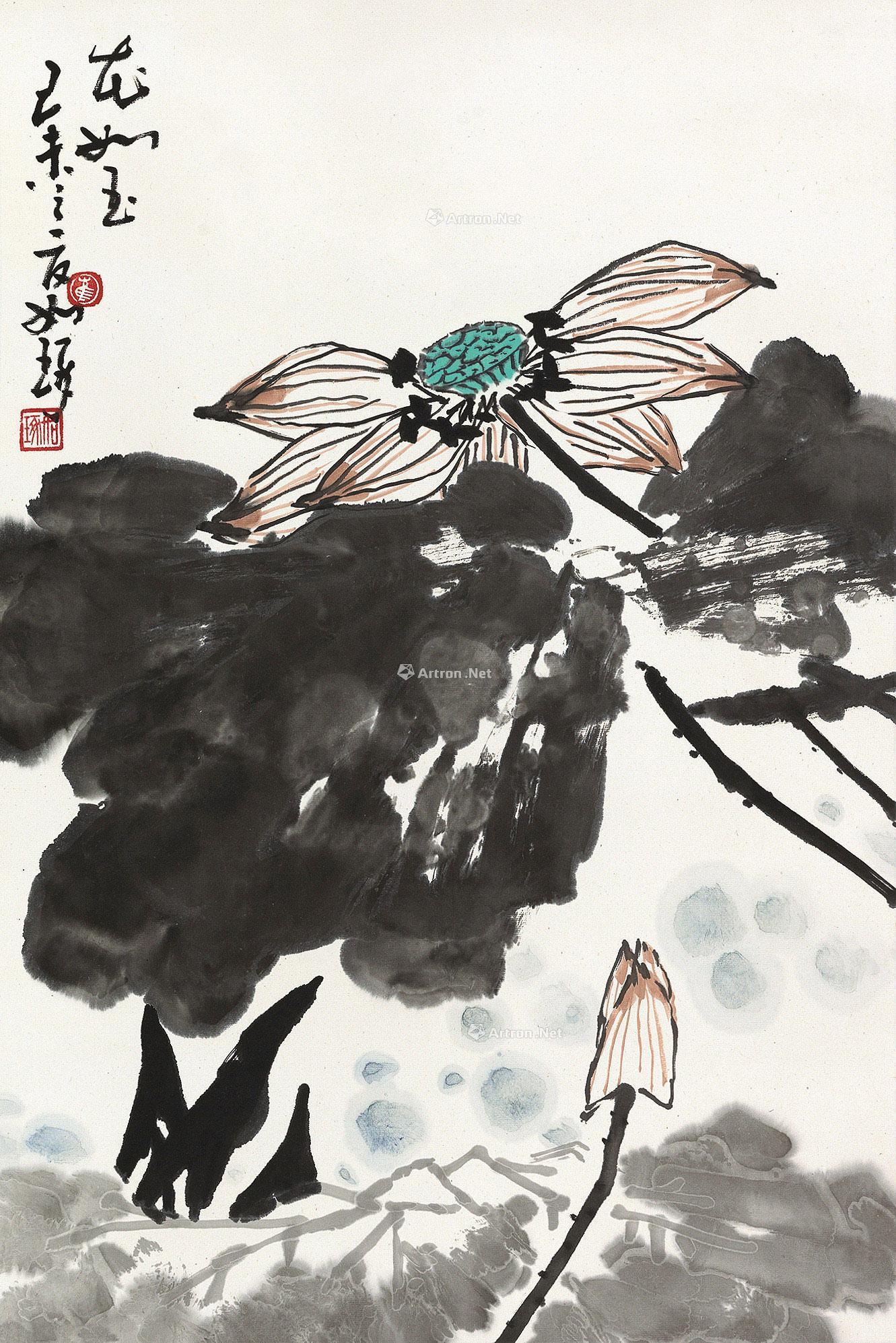 05481979年作花如玉立轴设色纸本
