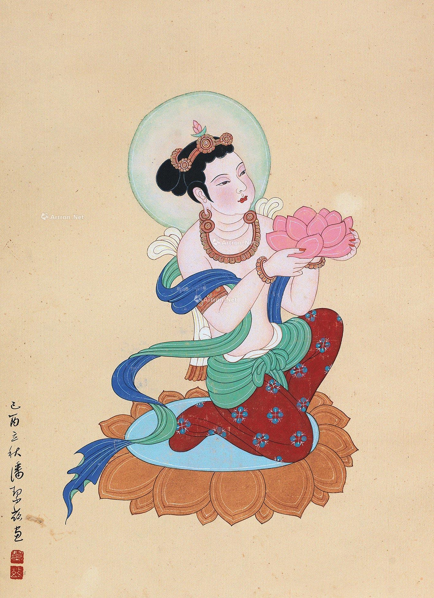 06781969年作敦煌人物立轴设色纸本