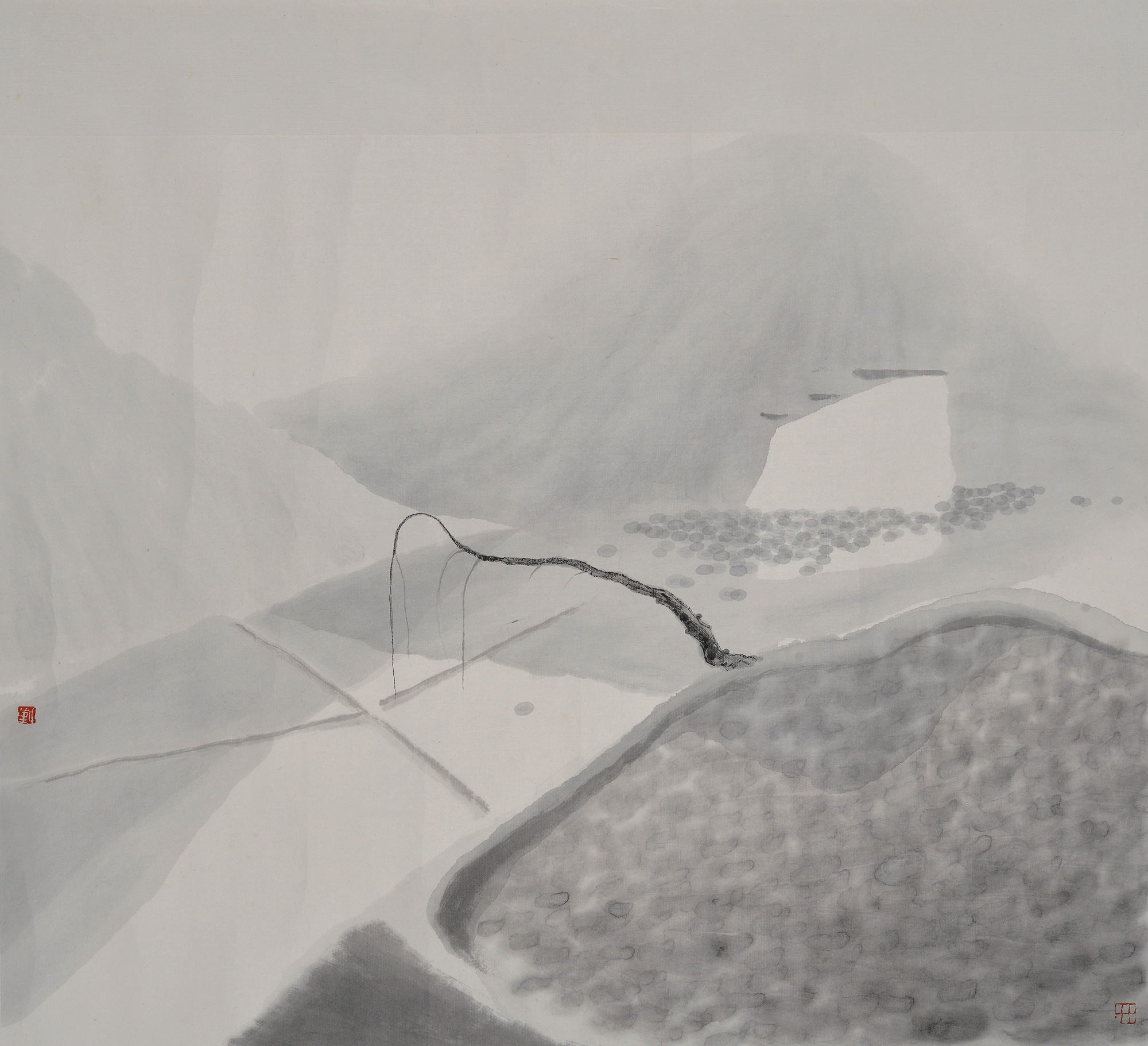 0498柳意镜心设色纸本