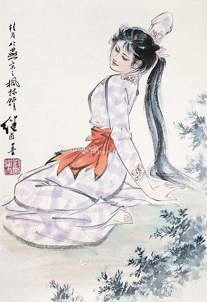 0174 仕女 镜片 纸本