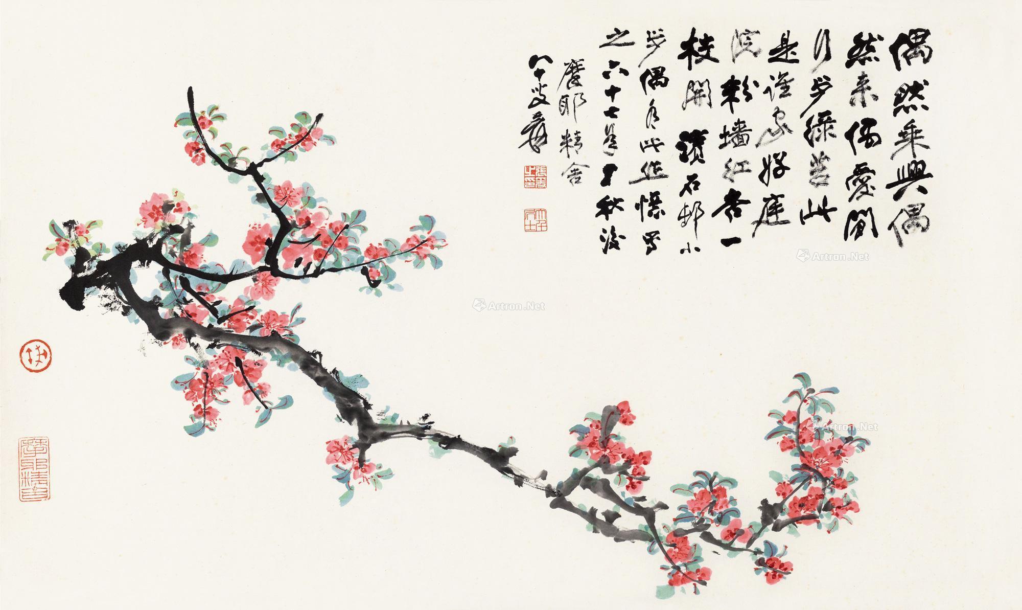 【1978年作 一枝红杏 镜心 纸本】拍卖品_图片_价格_鉴赏_绘画_雅昌艺术品拍卖网
