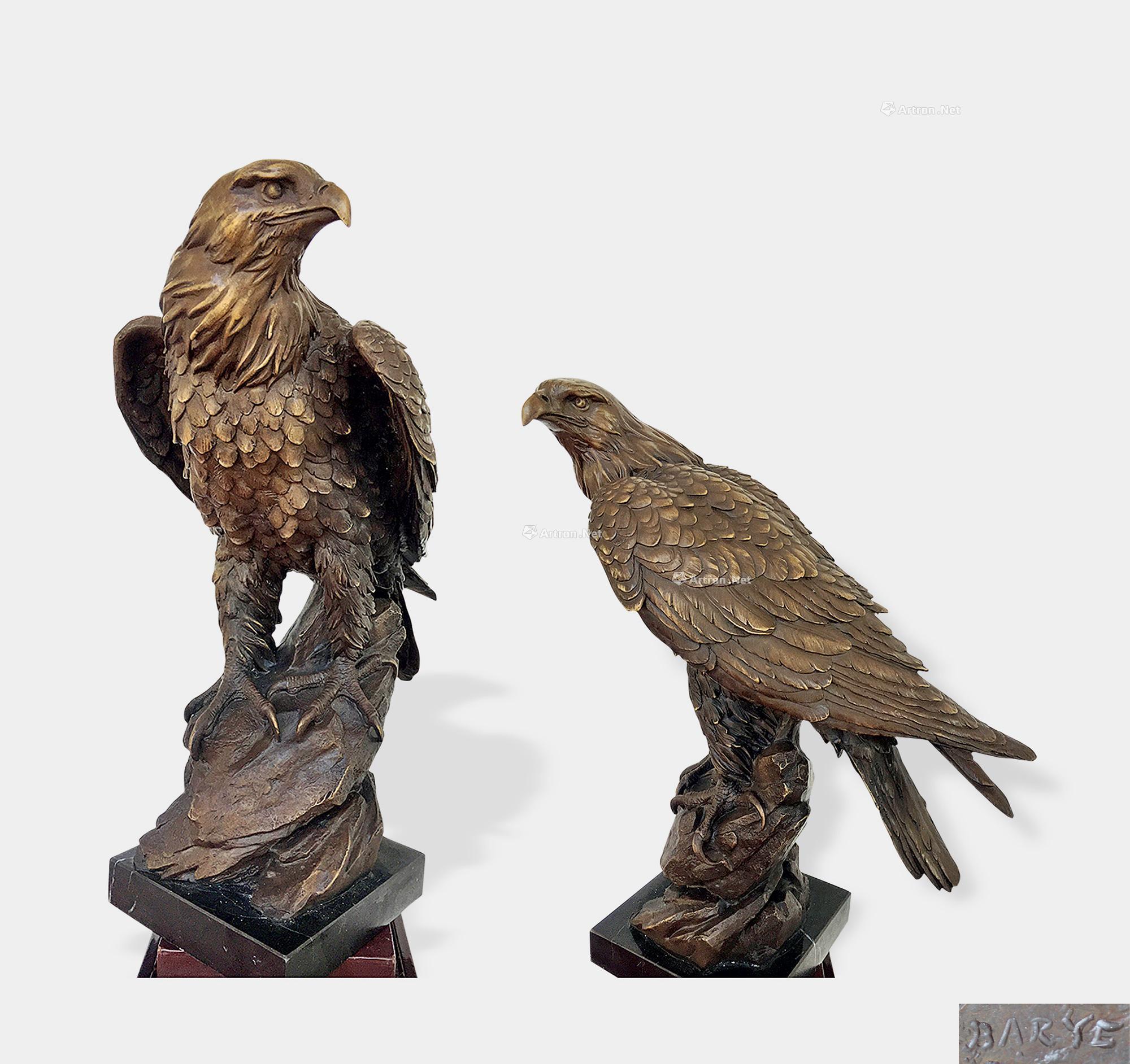 01501875青铜鹰像bronzesculptureonmarbleeaglemadebyant