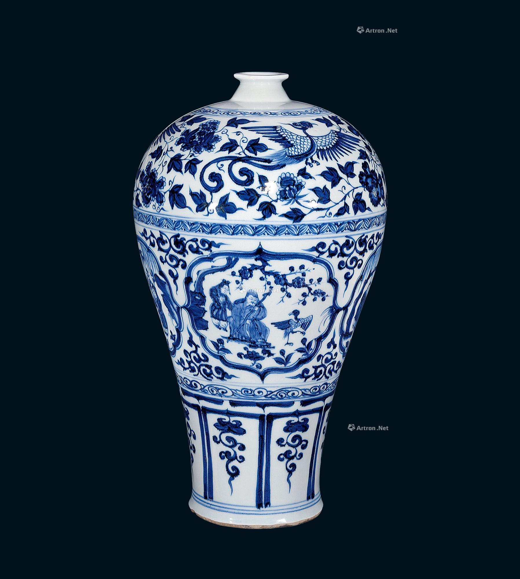 【元 青花四爱图纹梅瓶】拍卖品_图片_价格_鉴赏_元代以前陶瓷_雅昌艺