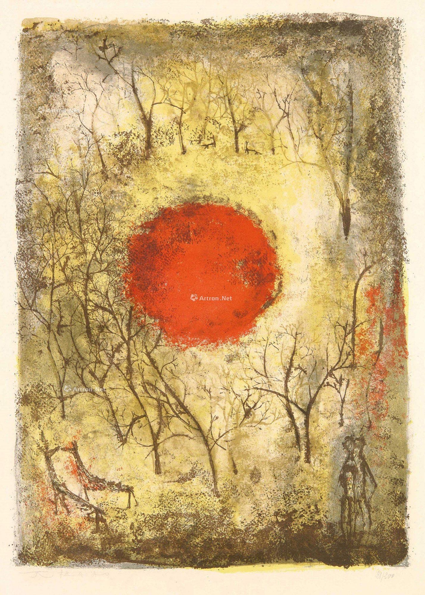 06771950年作红日石版版画