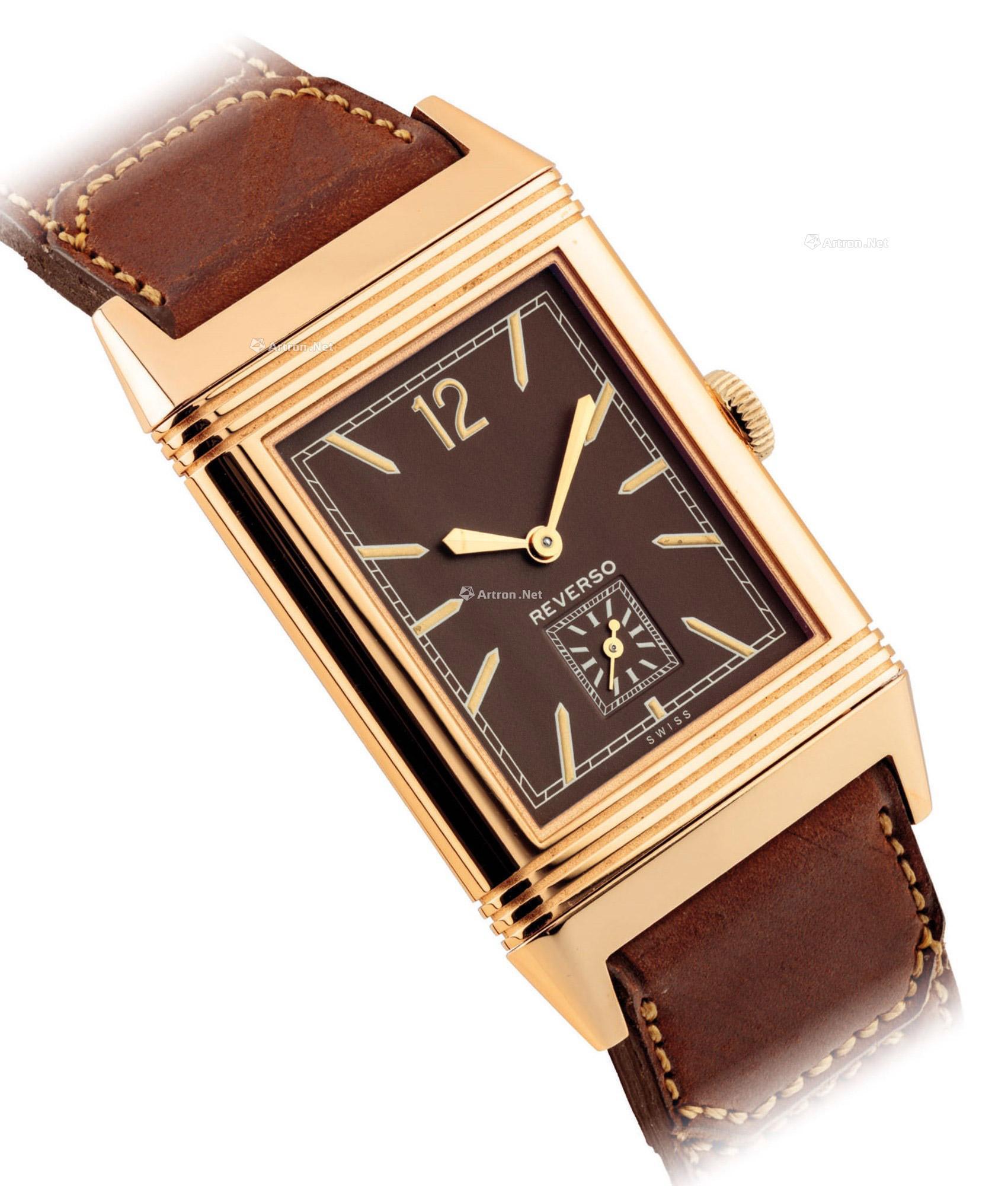 2403积家18k红金长方形两面反转腕表grandereversoultrathin1931