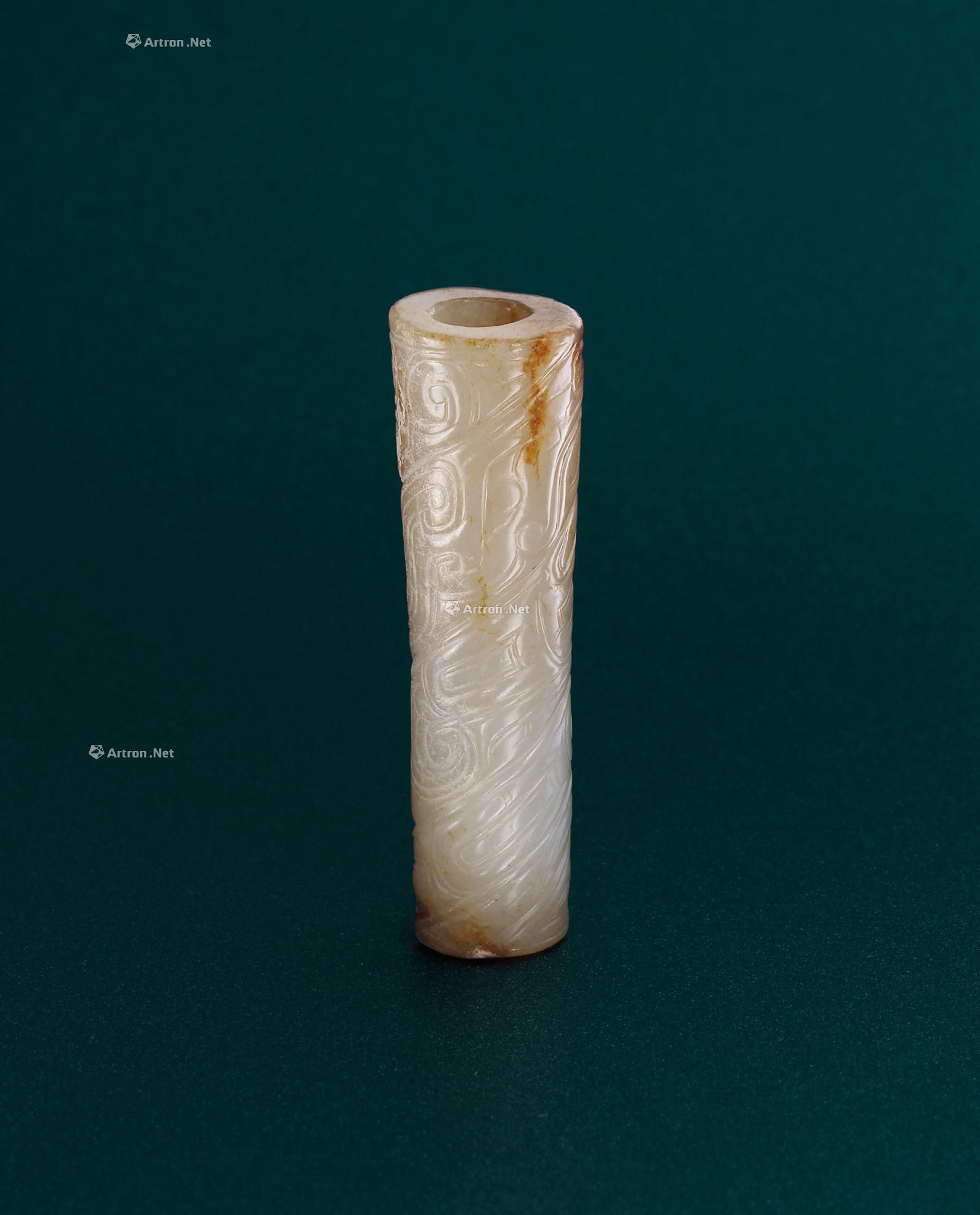 2750 西周 白玉龙纹管