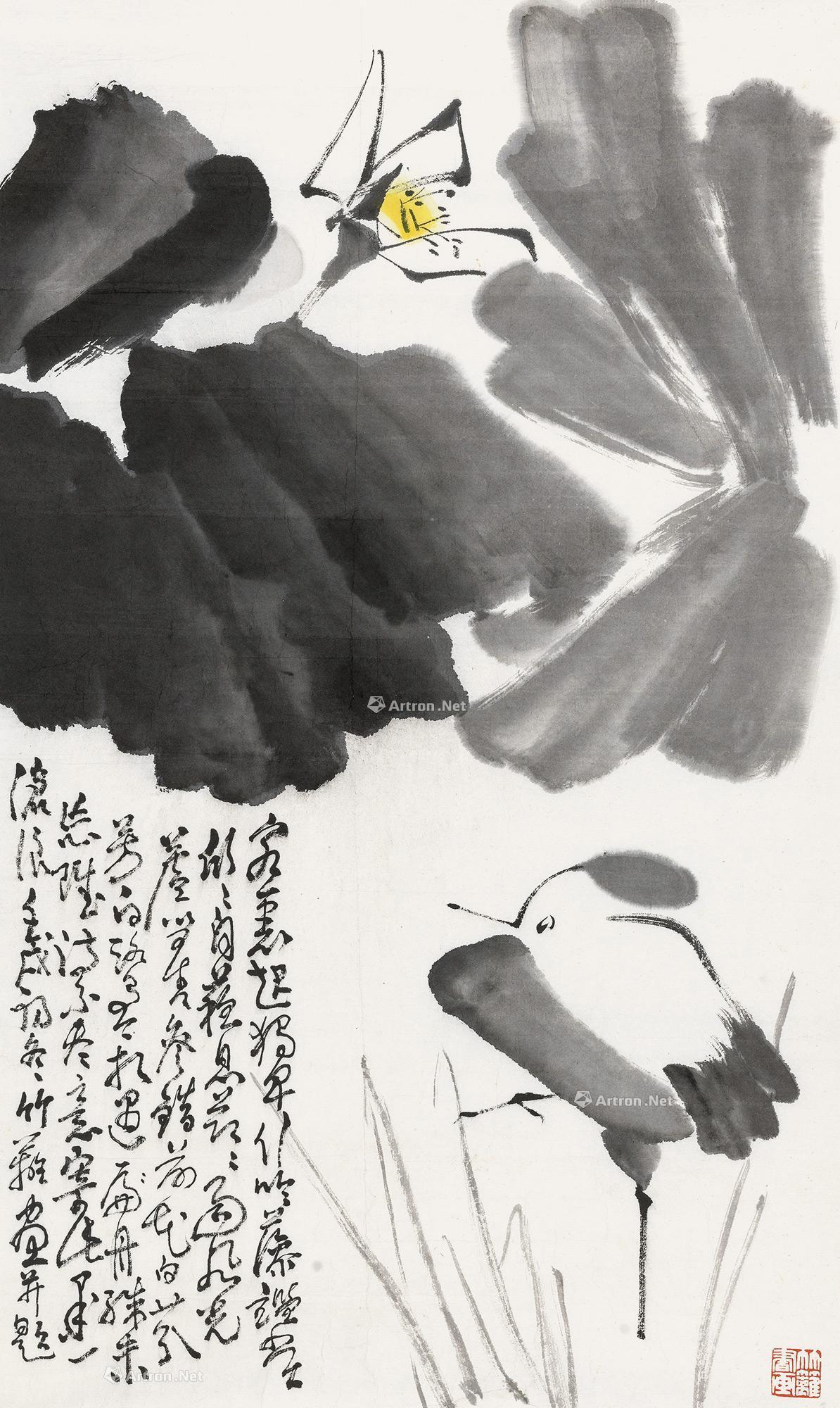 0160 白鹭 镜心 设色纸本