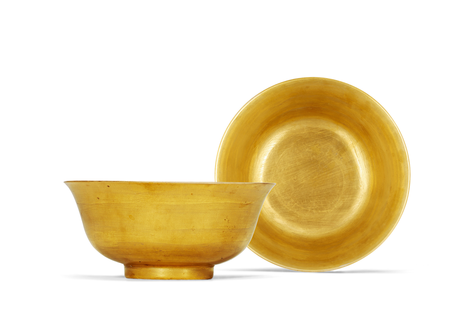 【清雍正 仿金釉碗 （一对）】拍卖品_图片_价格_鉴赏_清代单色釉瓷器_雅昌艺术品拍卖网