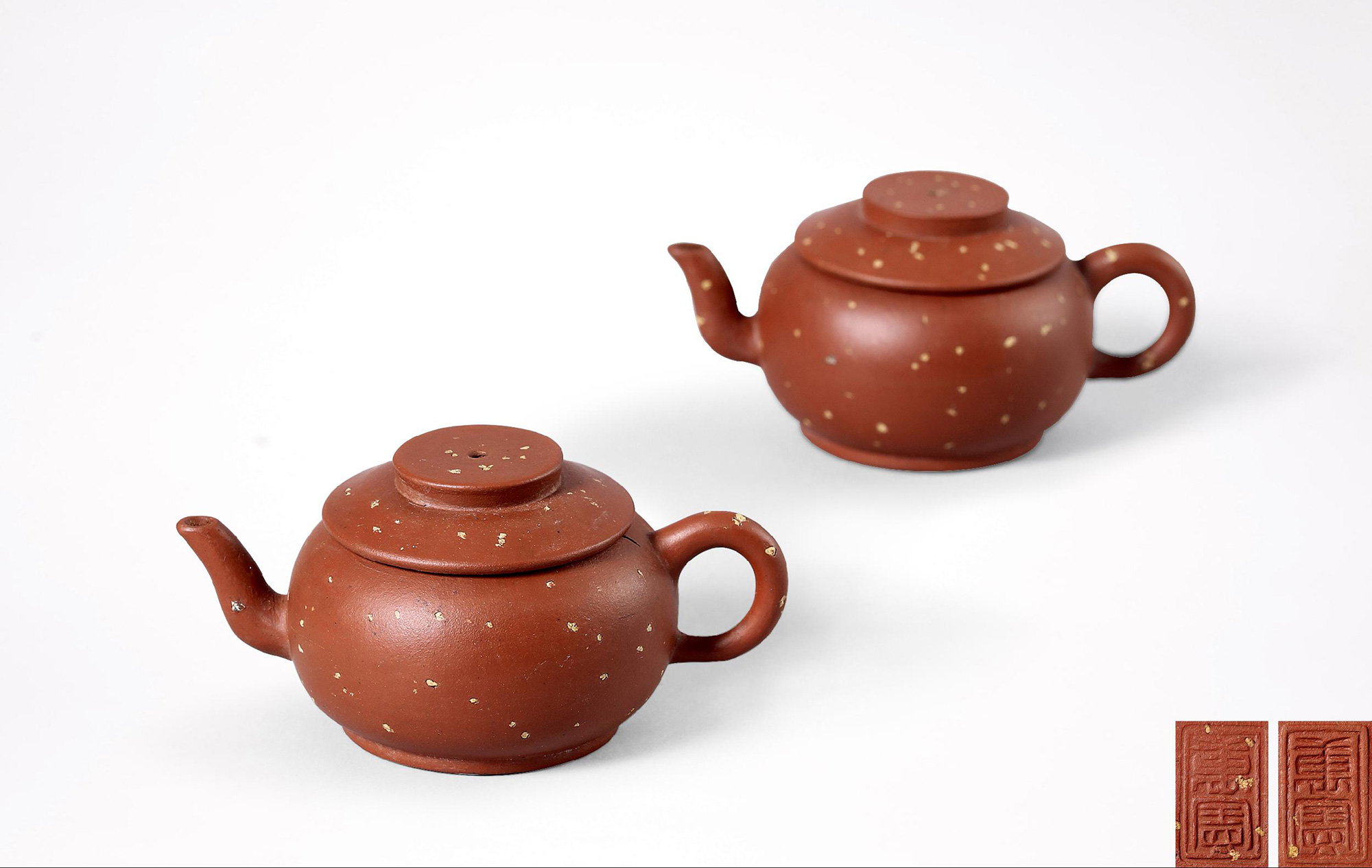 【清 万宝款铺砂具轮珠壶 (一对)】拍卖品_图片_价格_鉴赏_紫砂_雅昌