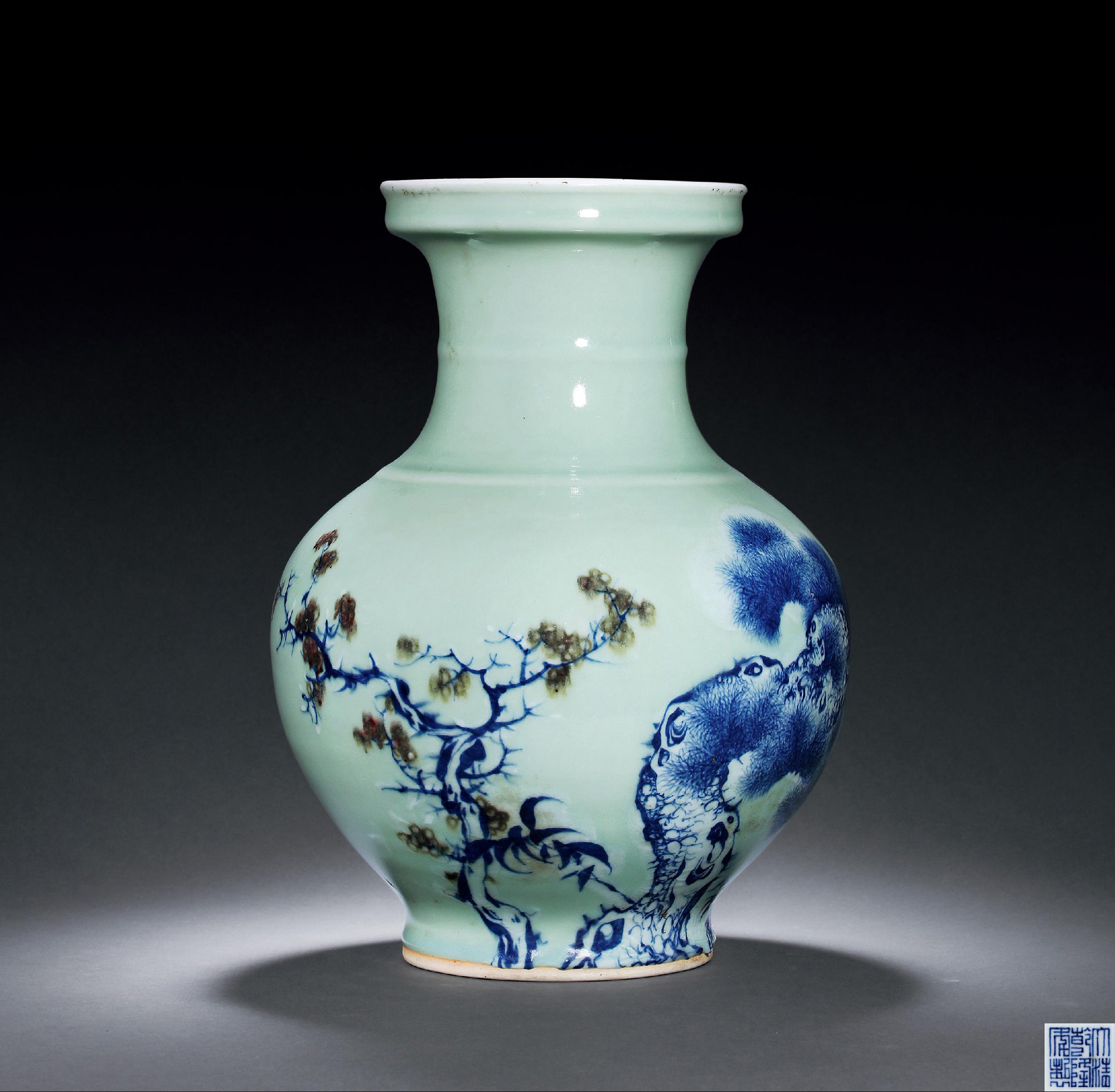 清青釉青花松竹梅盘口尊 拍卖品 图片 价格 鉴赏 清代青花瓷器 雅昌艺术品拍卖网