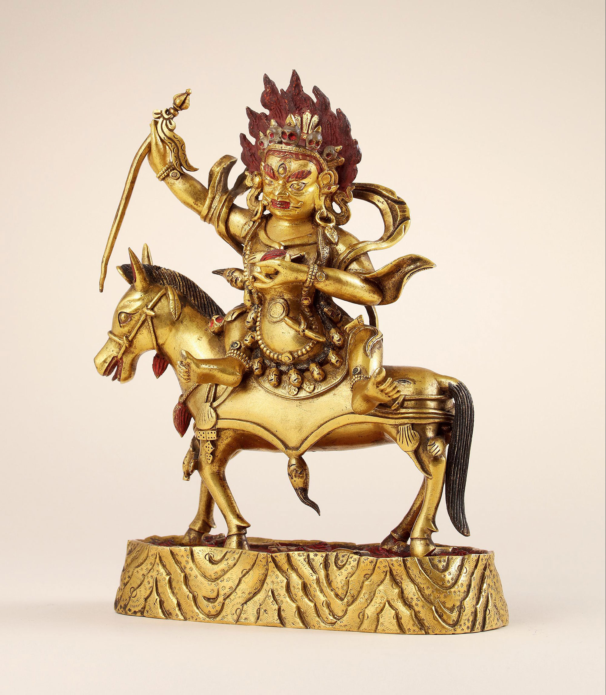 702818世纪铜鎏金吉祥天母