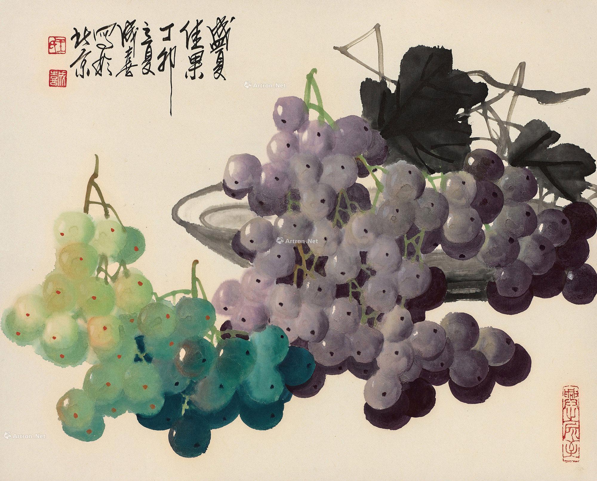 0257 1987年作 盛夏佳果 立轴 设色纸本