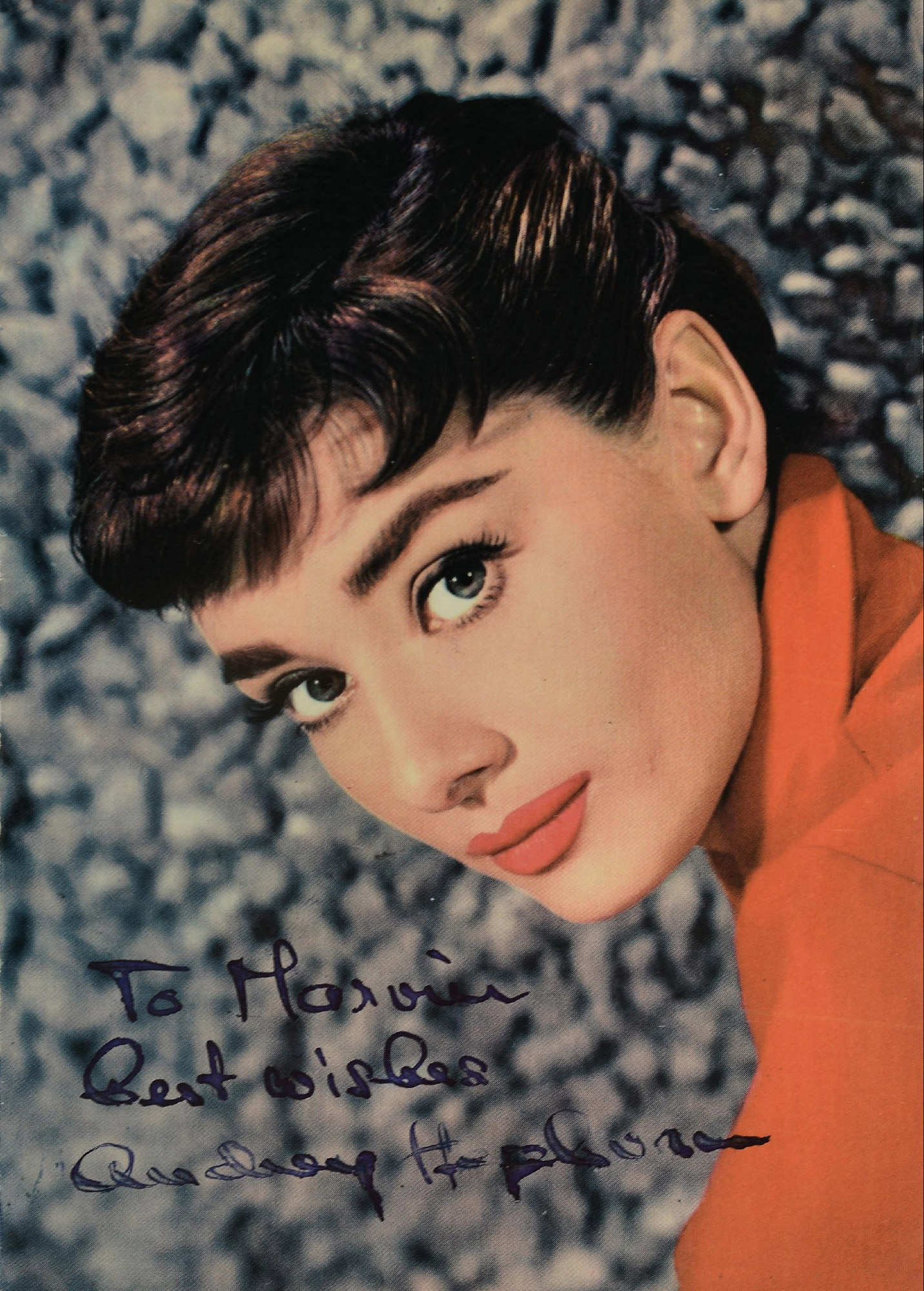 13485 "奥斯卡女神"奥黛丽·赫本(audreyhepburn)亲笔签名赠言照片