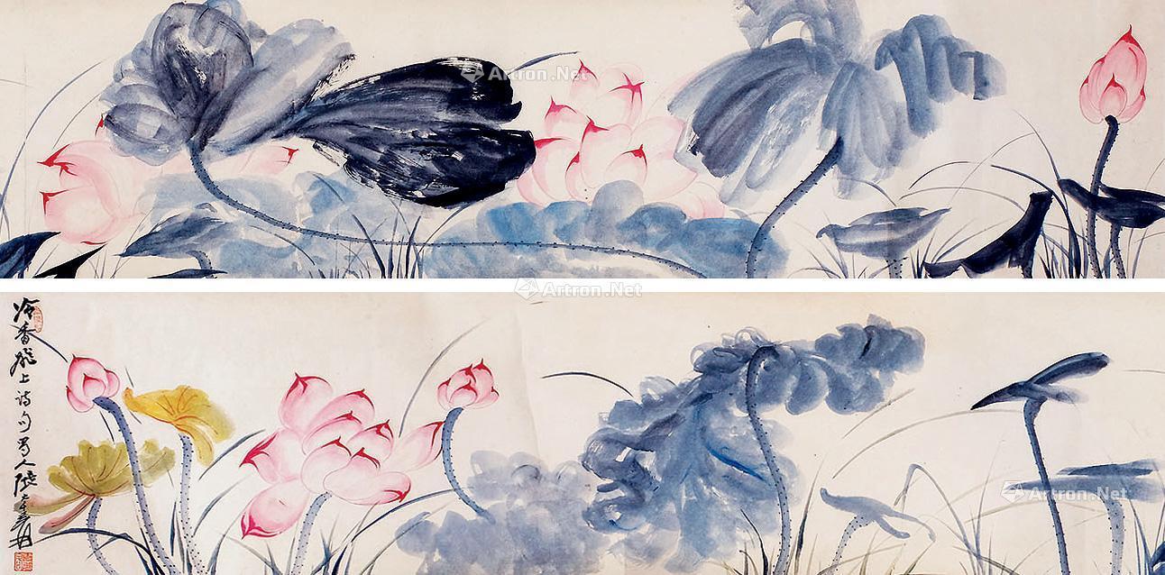 【荷花图 手卷 设色纸本】拍卖品_图片_价格_鉴赏_绘画_雅昌艺术品