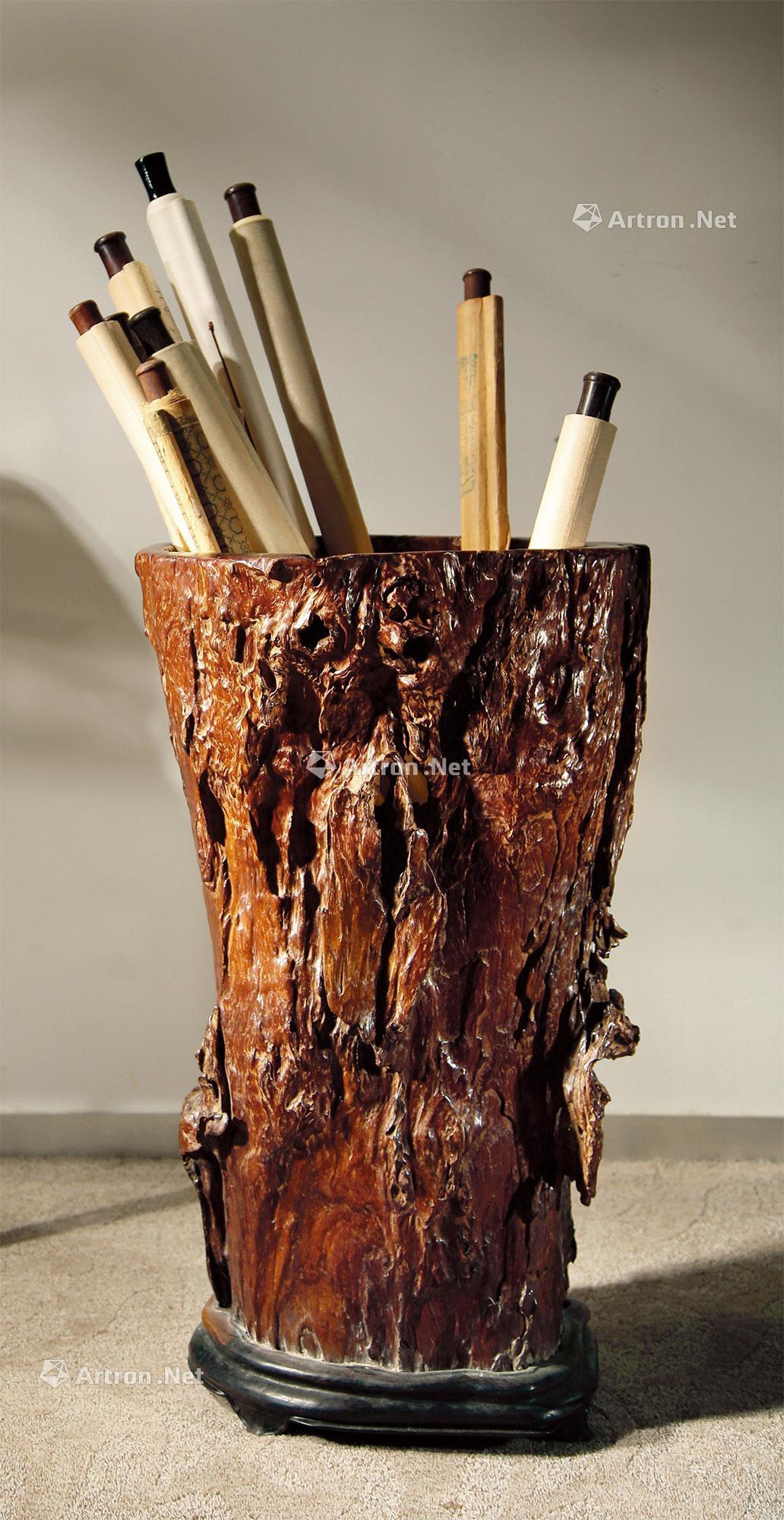 0485清红木一统天下大画筒