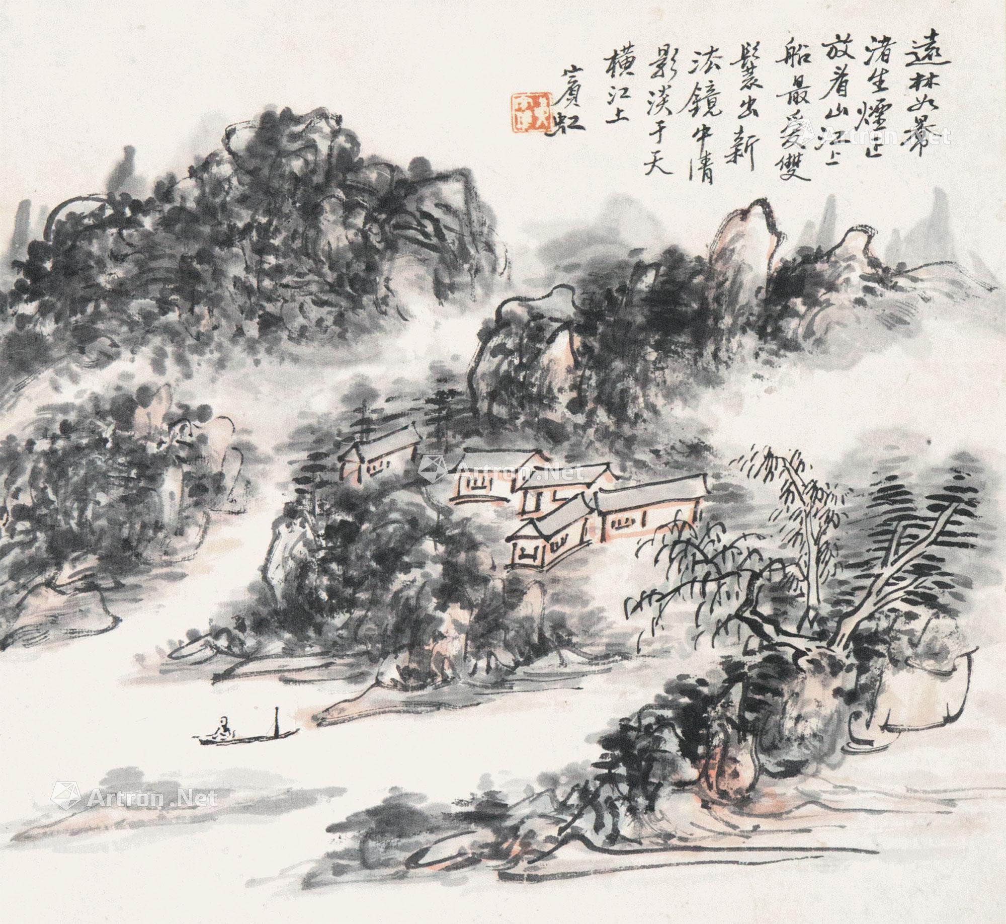 1247 山水 立轴 设色纸本