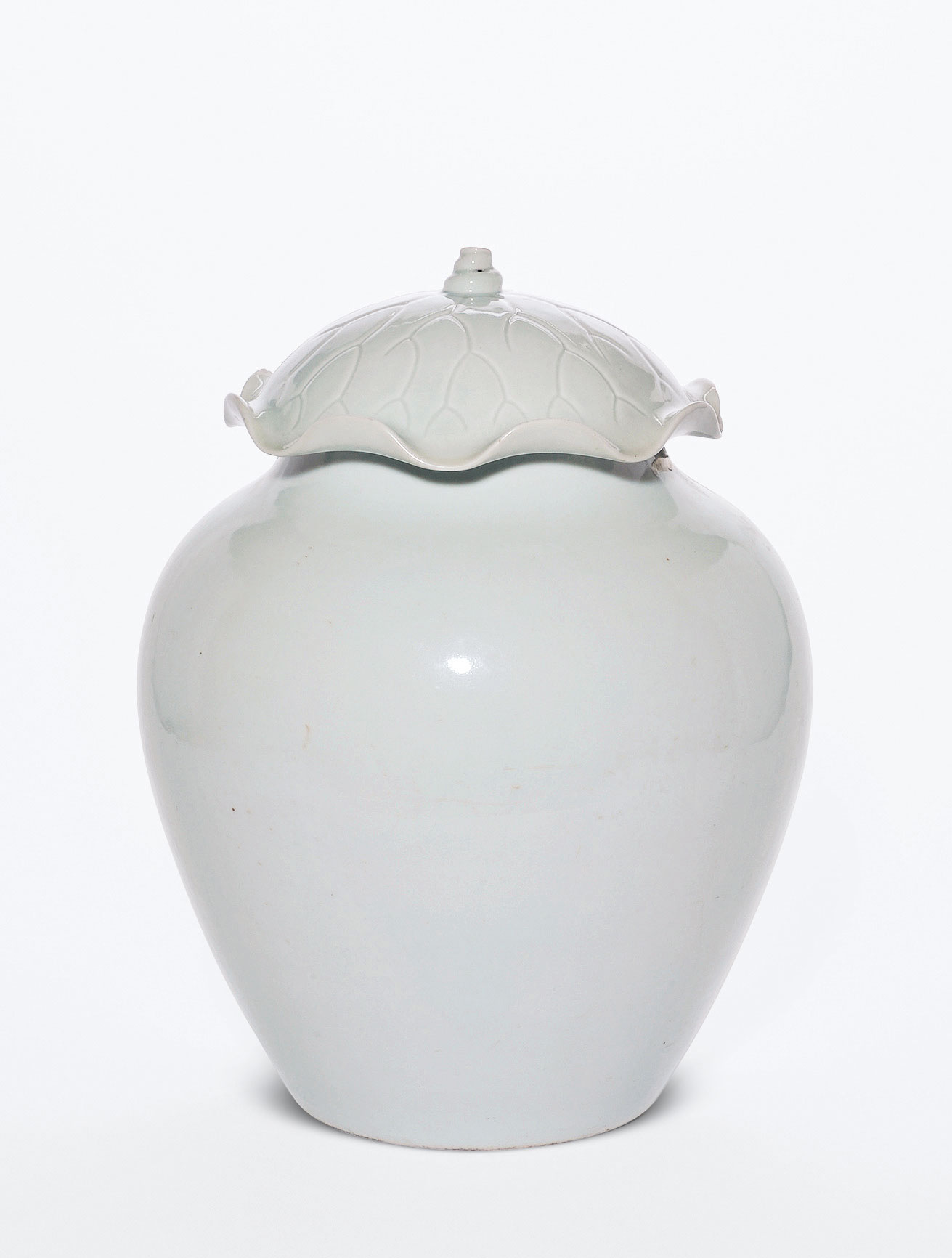 【清光绪 白釉荷叶盖罐】拍卖品_图片_价格_鉴赏_清代单色釉瓷器_雅昌