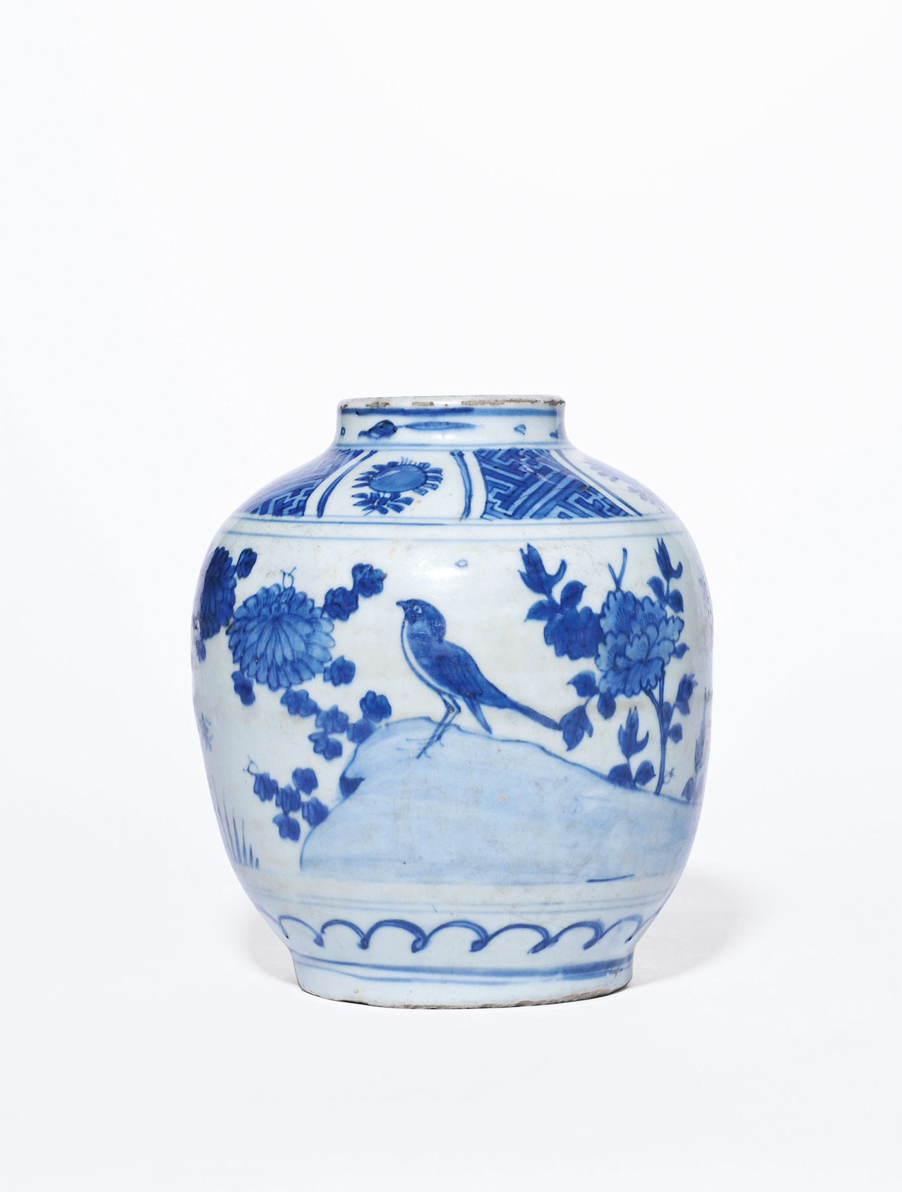 【明晚期 青花花鸟纹罐】拍卖品_图片_价格_鉴赏_明代青花瓷器_雅昌