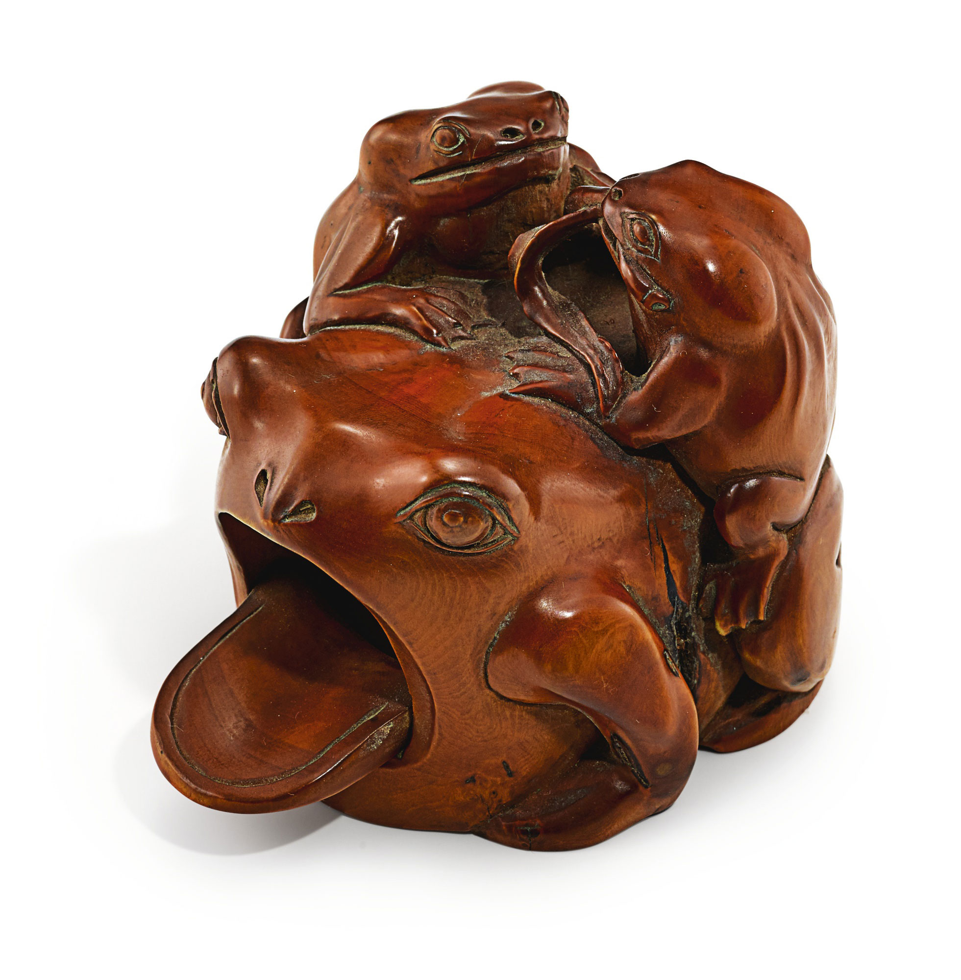 0334清黄杨木雕宝蟾