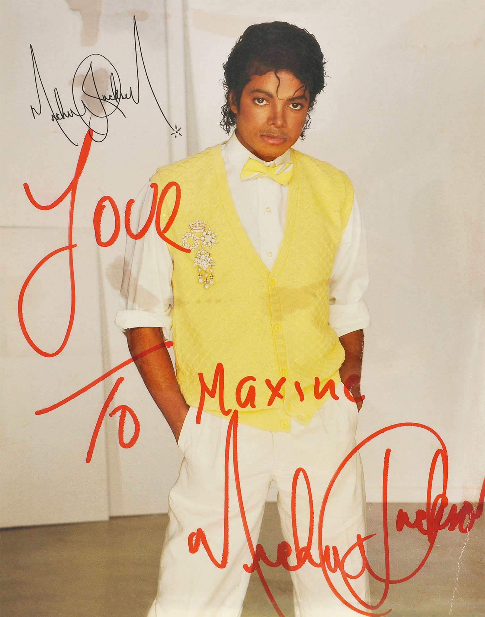 6115 美国流行音乐之王迈克尔·杰克逊签名照片