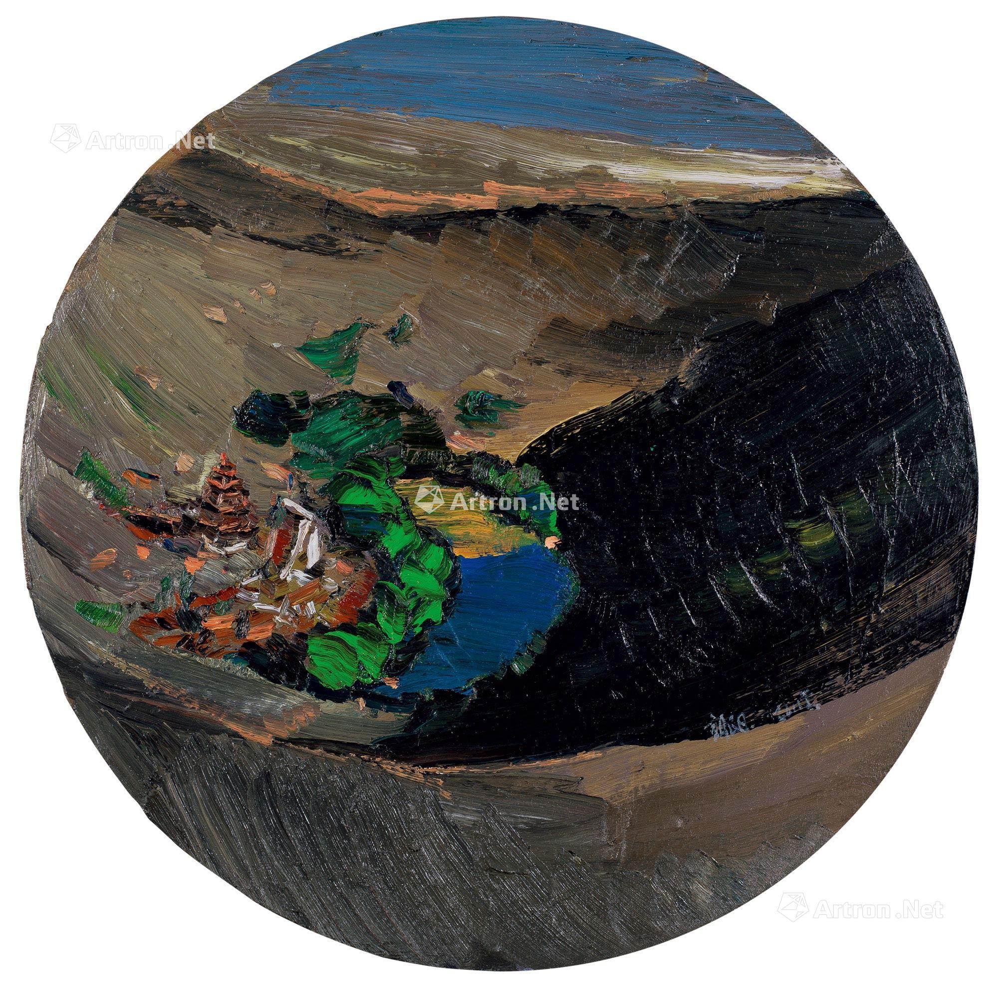 10462011年作月牙泉布面油画