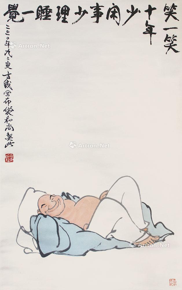 0176布袋和尚立轴纸本