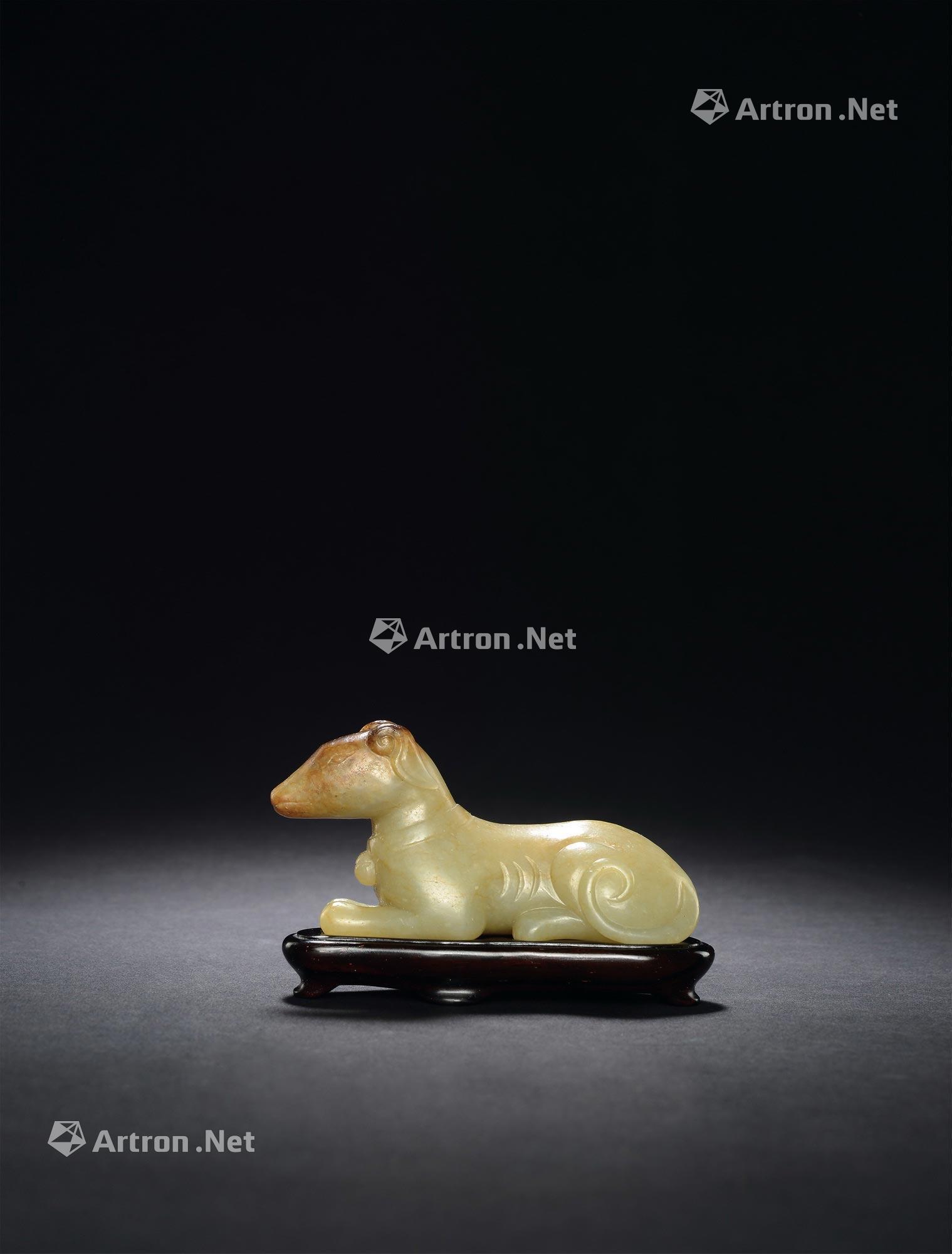 2347明黄玉圆雕狗