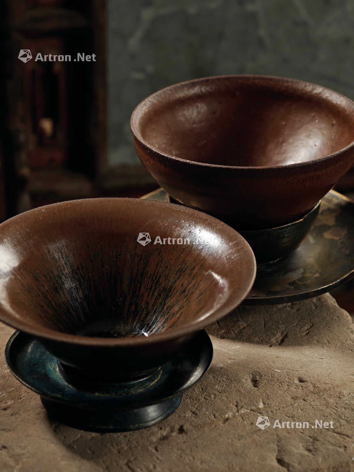 【明 王世襄旧藏束口,敞口建盏联拖两套】拍卖品_图片_价格_鉴赏_明代