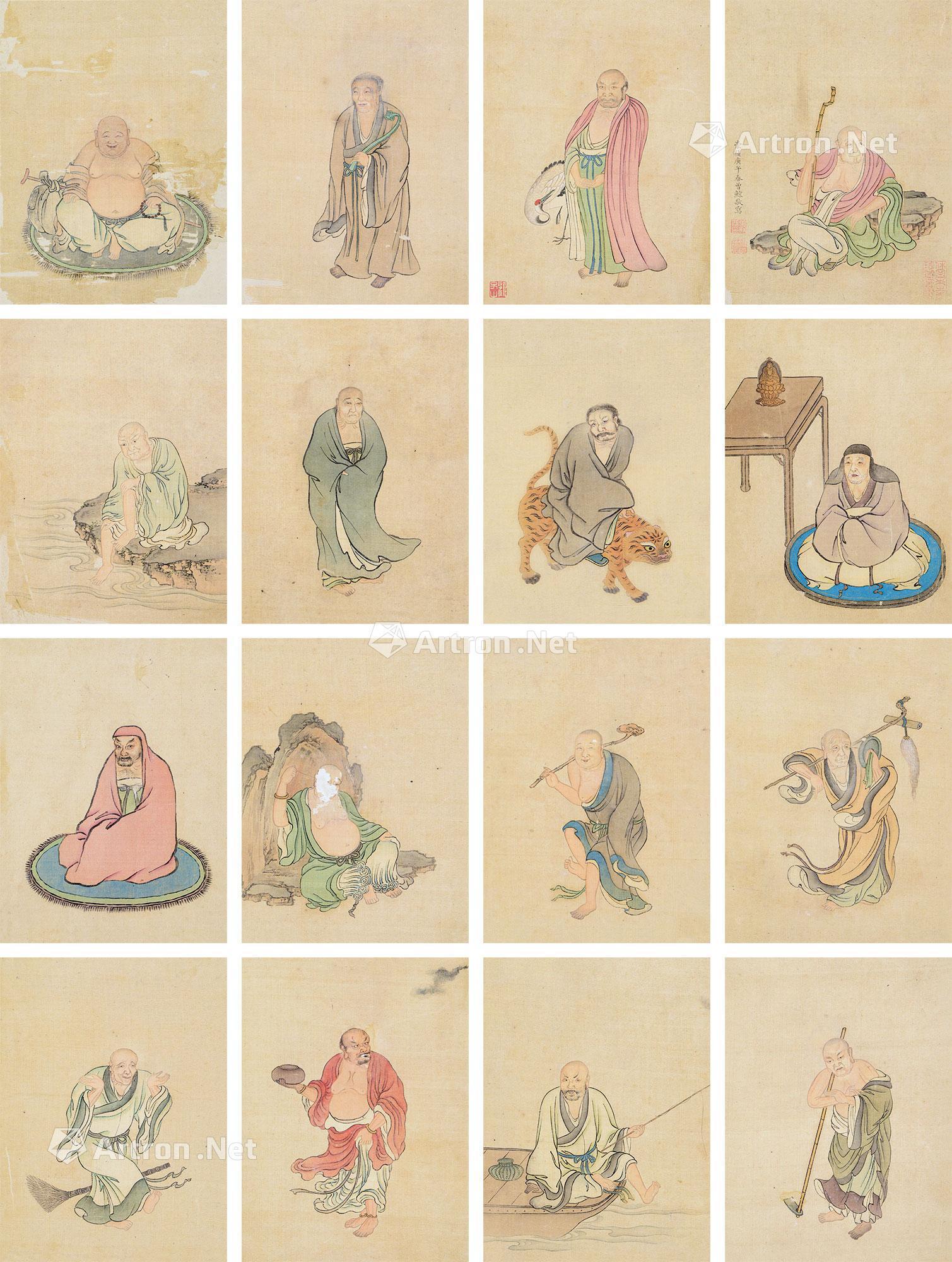 藏传佛教十六罗汉图片图片