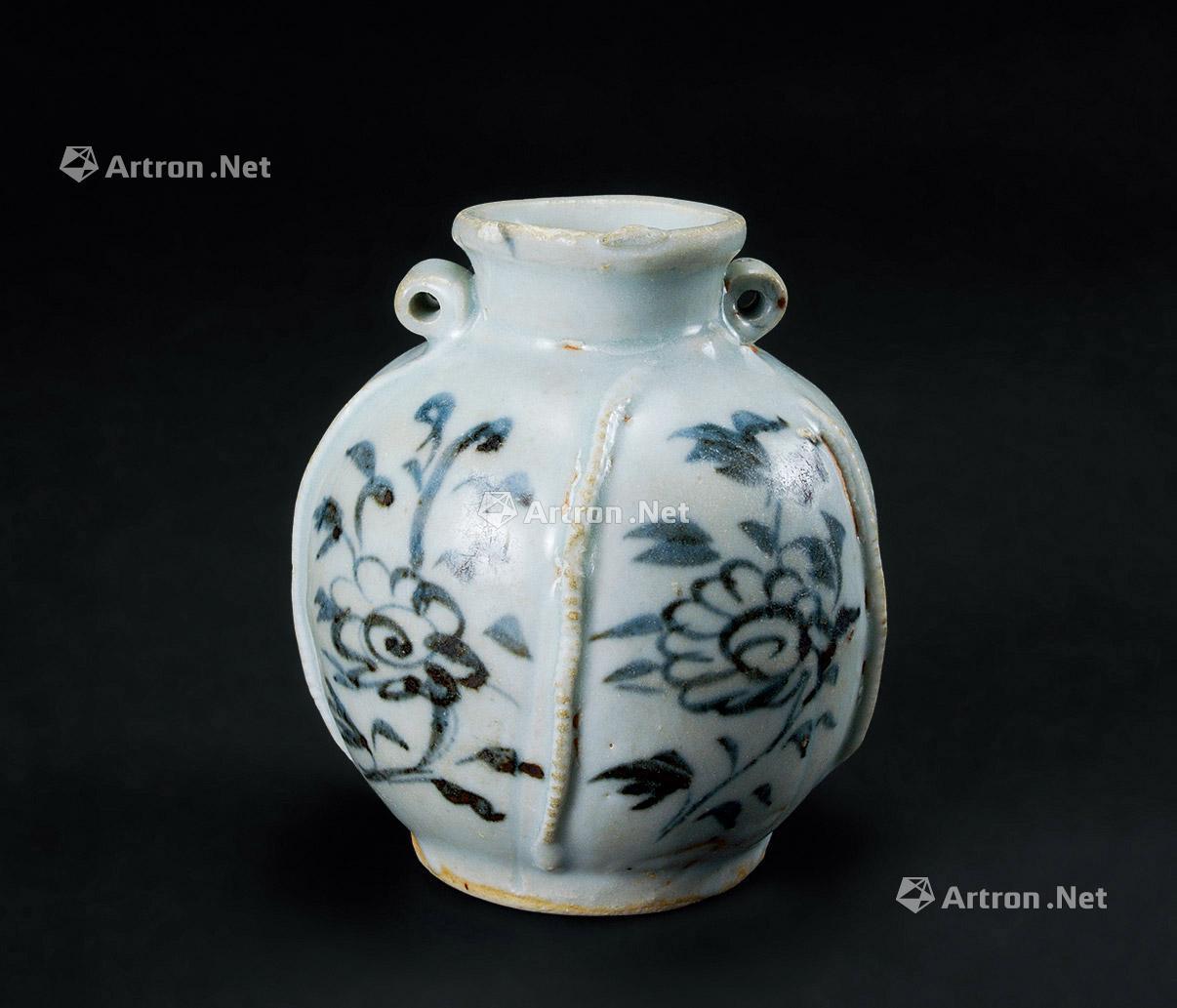 【元代 青花花卉纹双耳小壶】拍卖品_图片_价格_鉴赏_元代以前陶瓷
