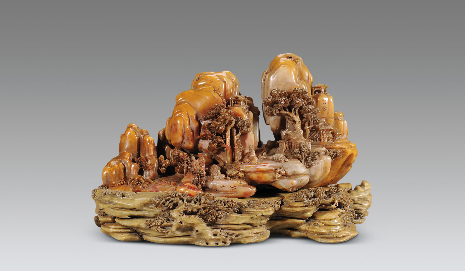 3527寿山石山水人物山子