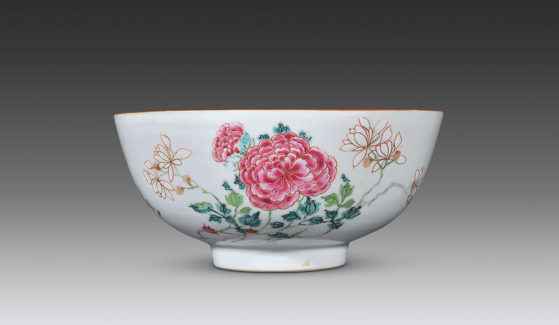 【清乾隆 粉彩花卉纹大碗】拍卖品_图片_价格_鉴赏_清代粉彩瓷器_雅昌