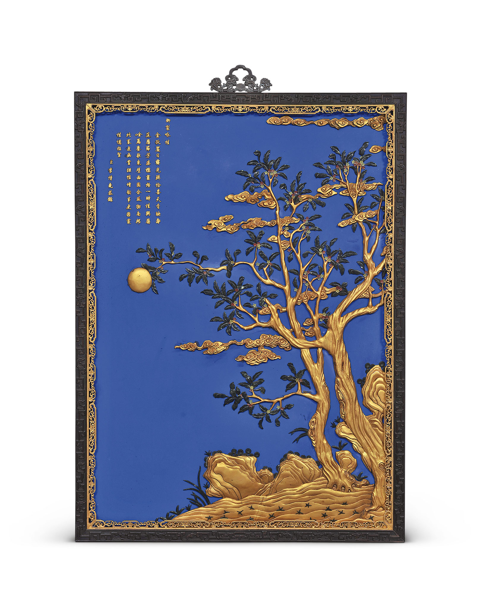 4782嵌百宝桂树御题诗文大挂屏