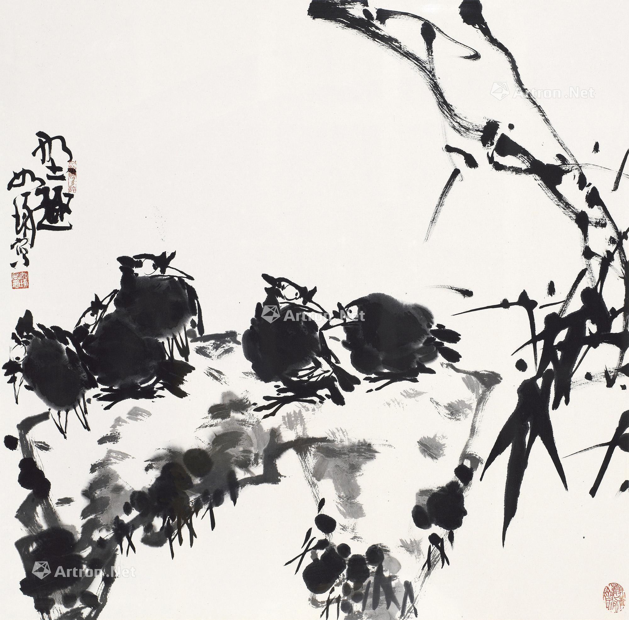 0332 野趣 镜心 设色纸本