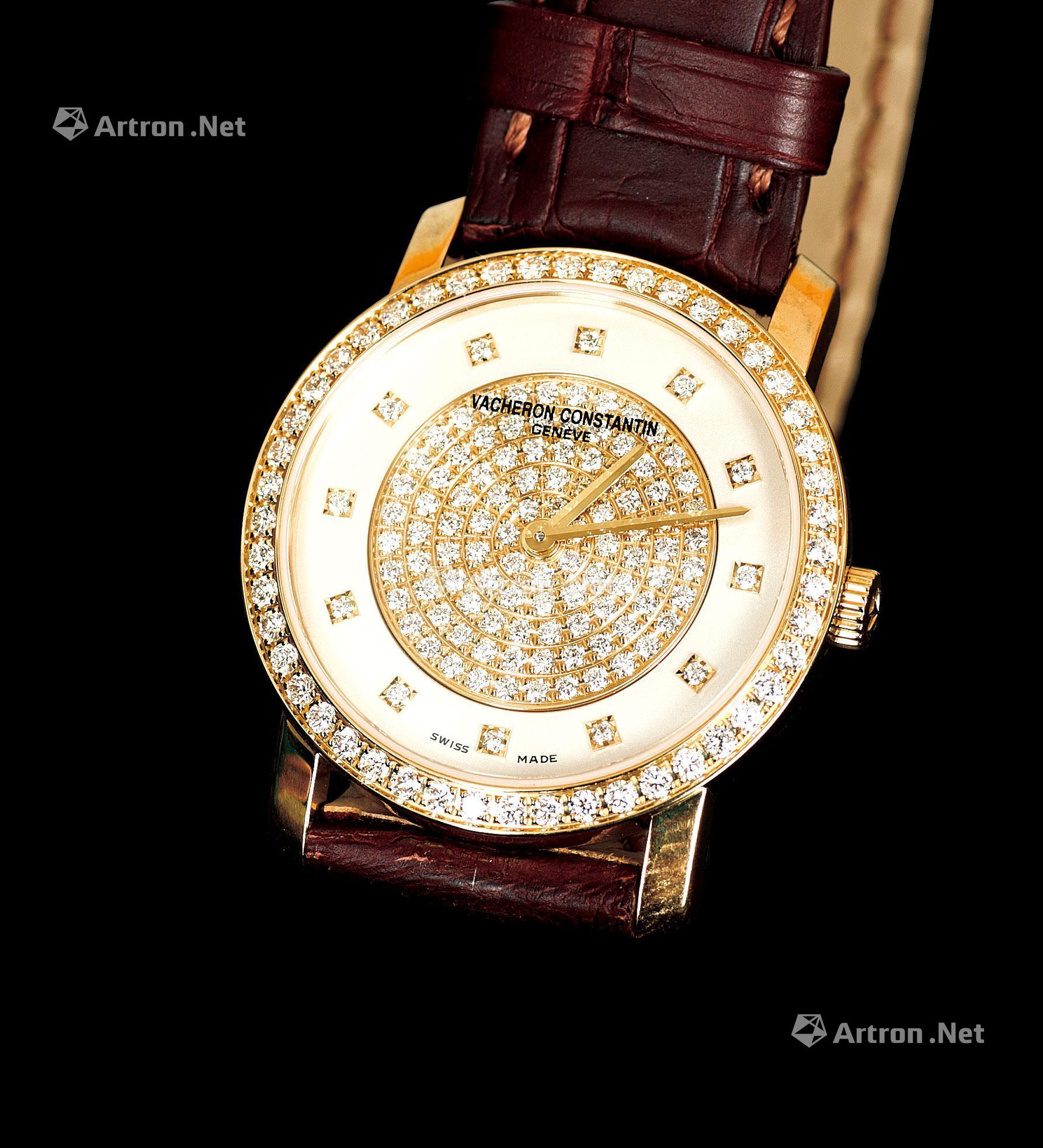 *0055 江诗丹顿 18k黄金镶钻石英女表