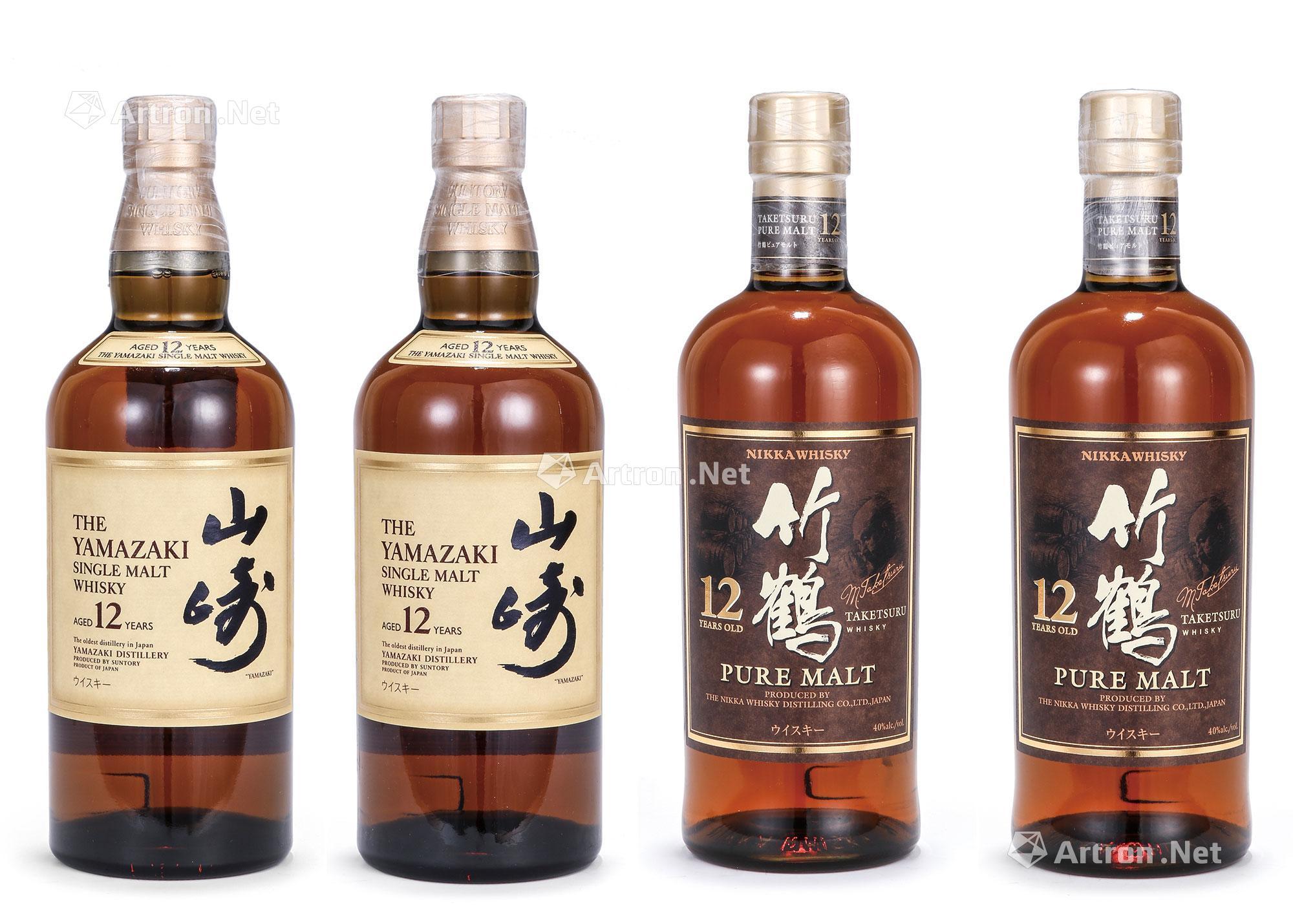 三得利 Suntory 单一麦芽威士忌 山崎12年 700ml 两瓶 日果 Nikka 竹鹤纯麦芽12年 700ml 两瓶 拍卖品 图片 价格 鉴赏 工艺品其它 雅昌艺术品拍卖网