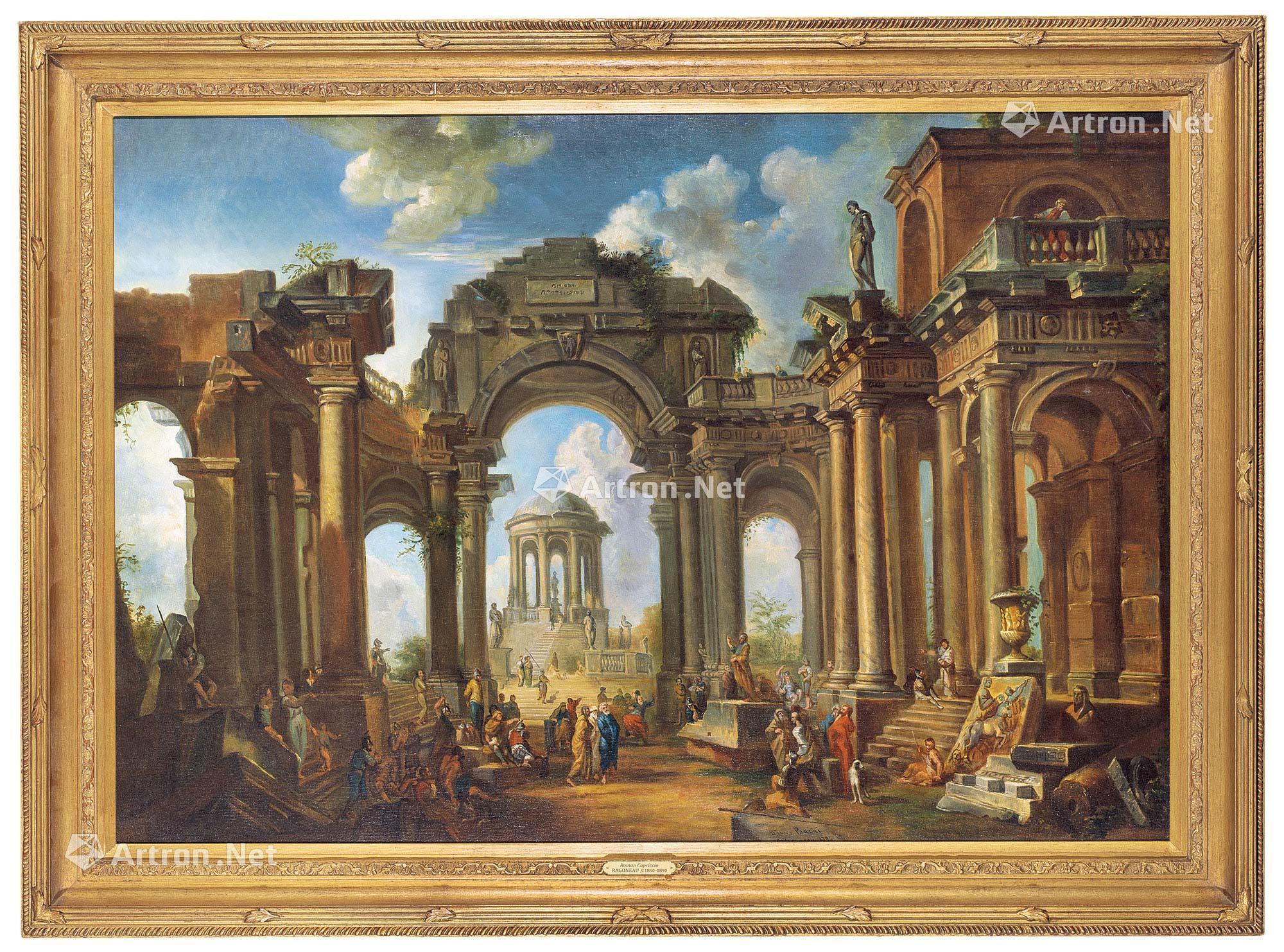 0089古罗马城布面油画