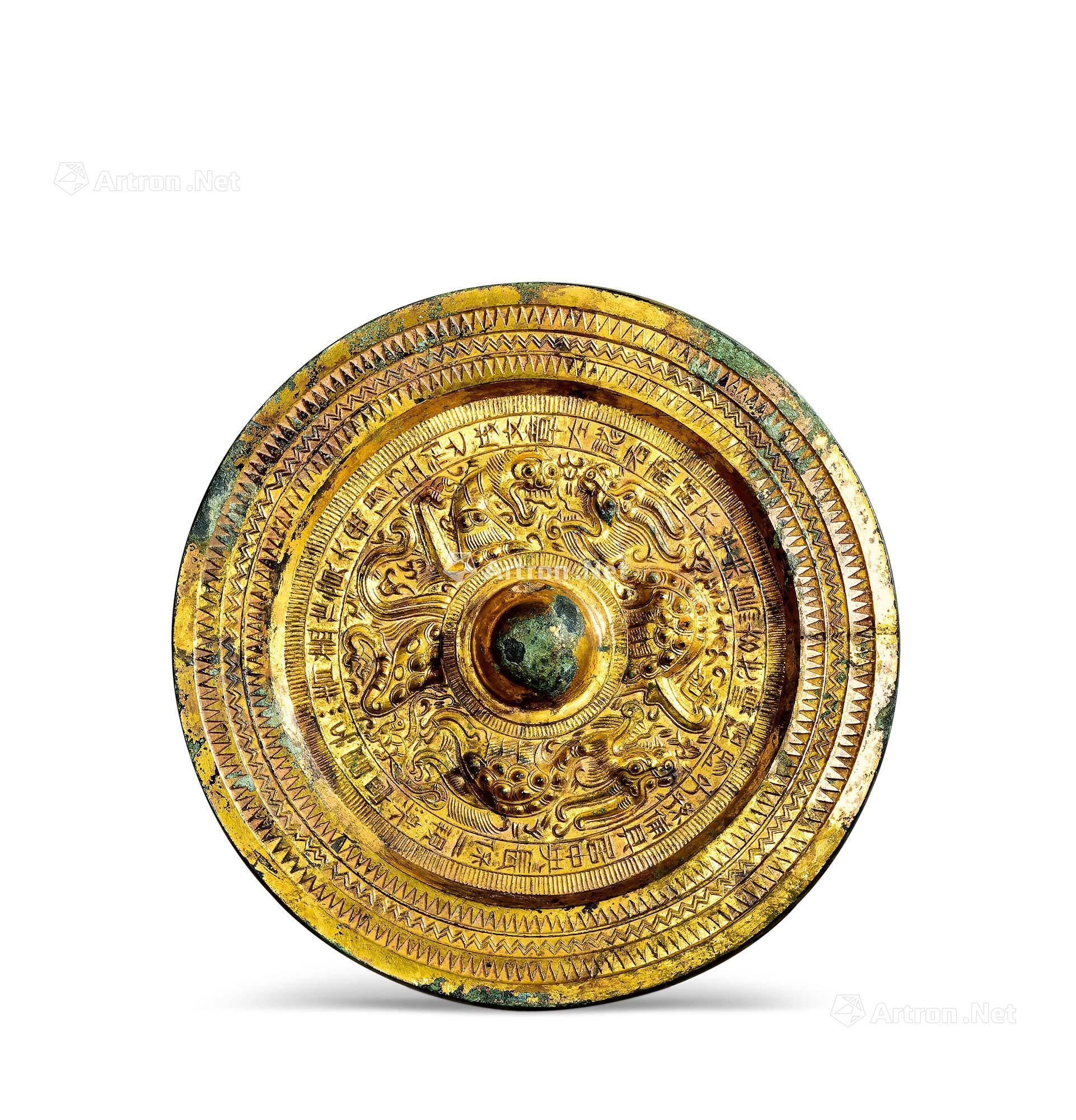 唐代鎏金铜镜真品图片图片